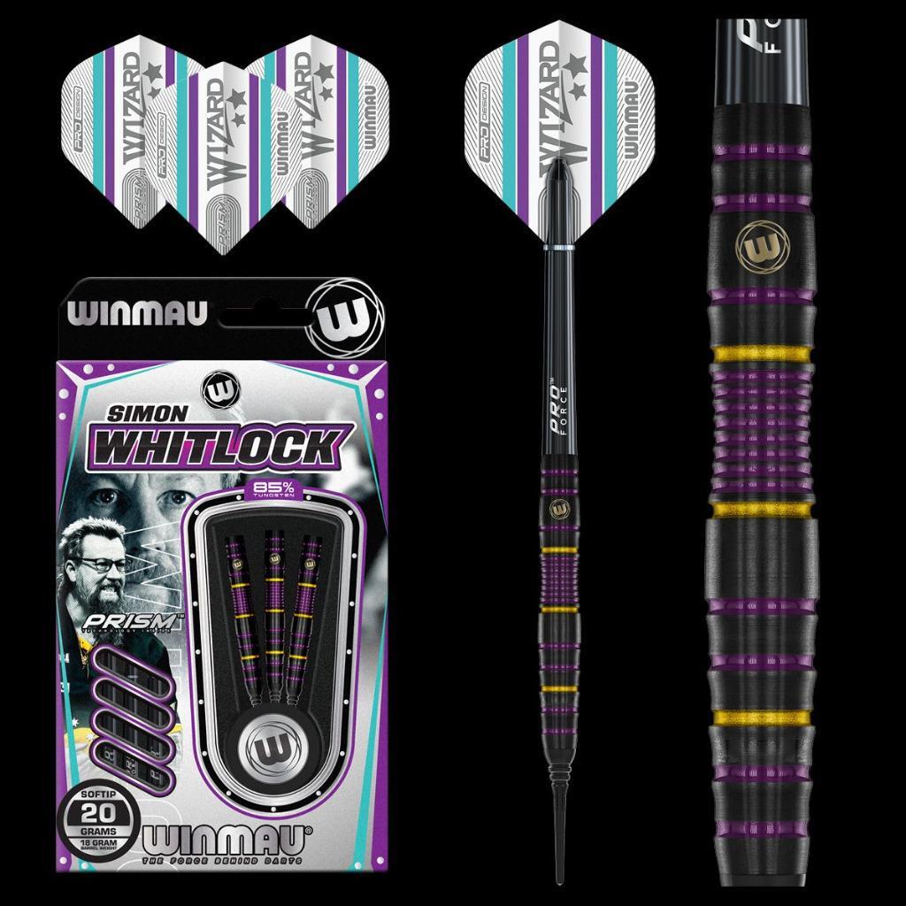 WINMAU SIMON WHITLOCK 20 GRAM 85% TUNGSTEN SOFT TIP DARTS 2471.20
