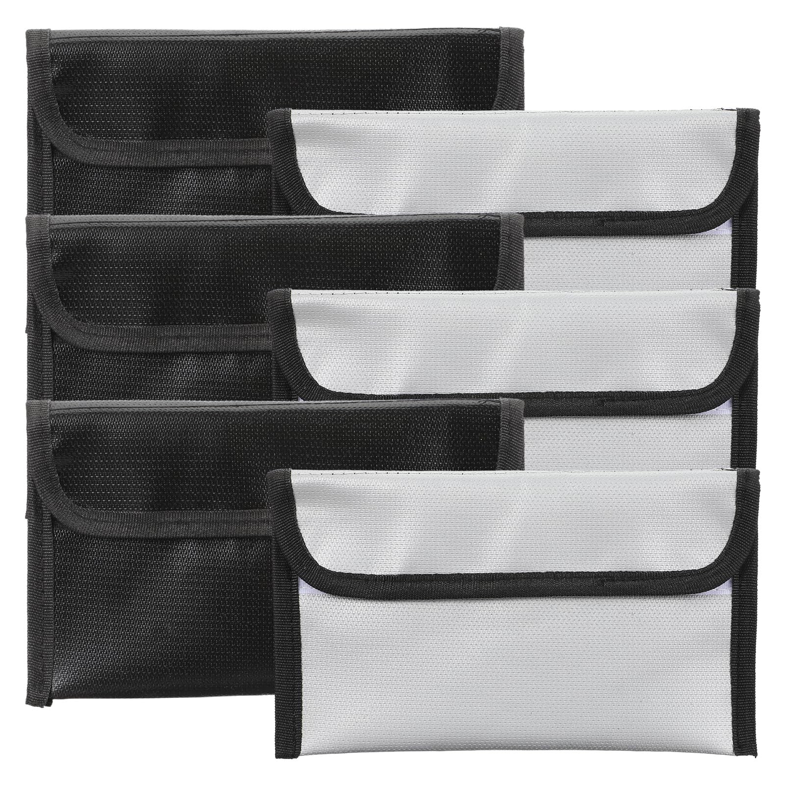 6 Pack Small Fireproof Bag 8 x 5 Inch Fireproof Money Waterproof Pouch Docume...