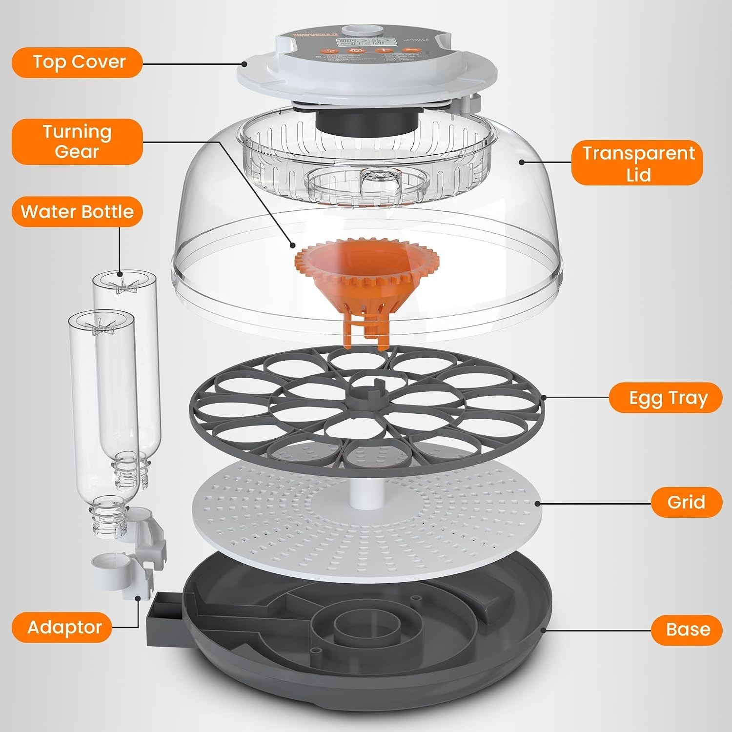 18 Egg Automatic Egg Incubator for Hatching Chickens Auto Turning Humidity Temp