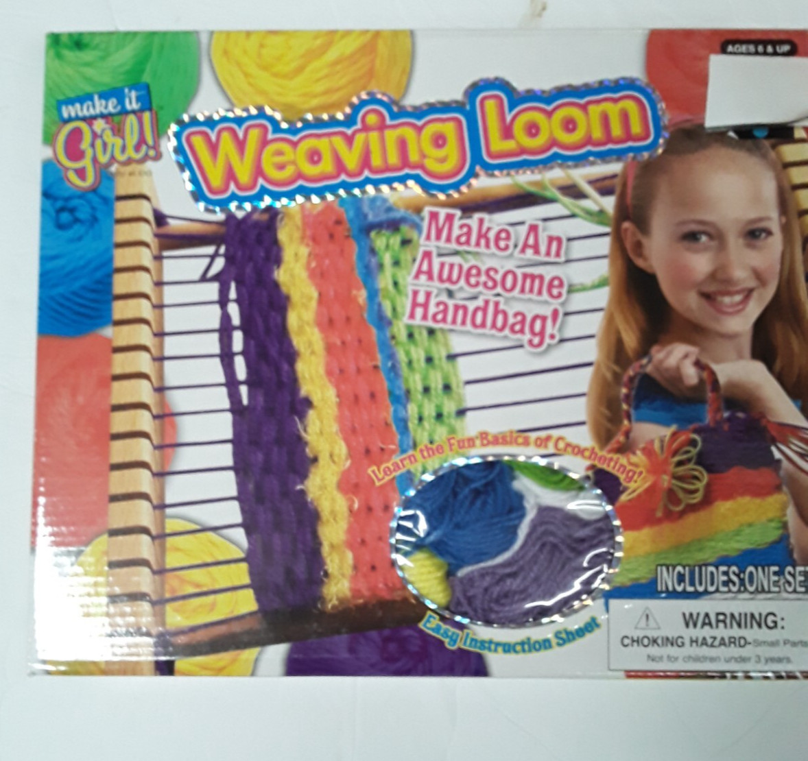 (6) Weaving Wood  Loom IncludesYarn,Needle, Instructions.