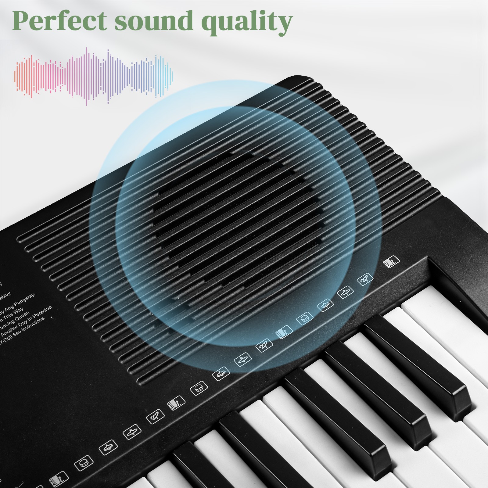 61 Key Piano Keyboard with Adjustable Stand,Bench,Led Screen Display
