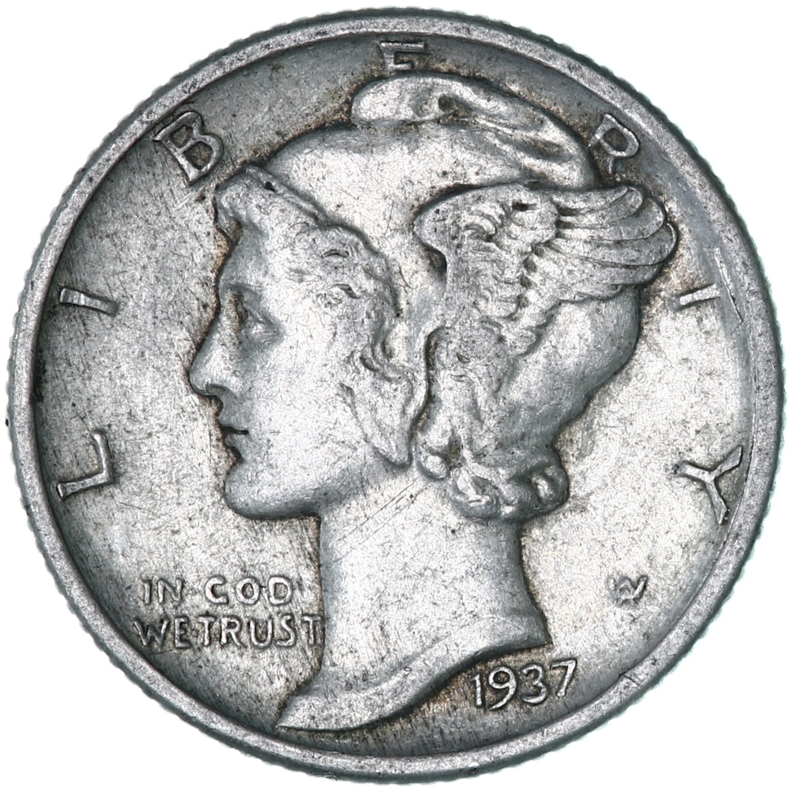 1937 (P) Mercury Dime 90% Silver Extra Fine XF