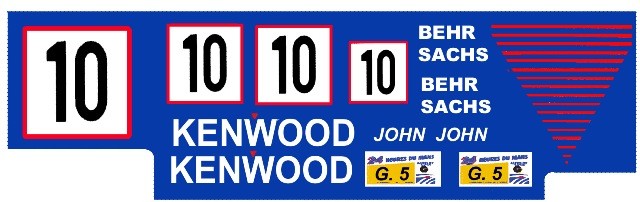 #10 Kenwood Corvette Group 5 1/64th HO Scale Waterslide Decals