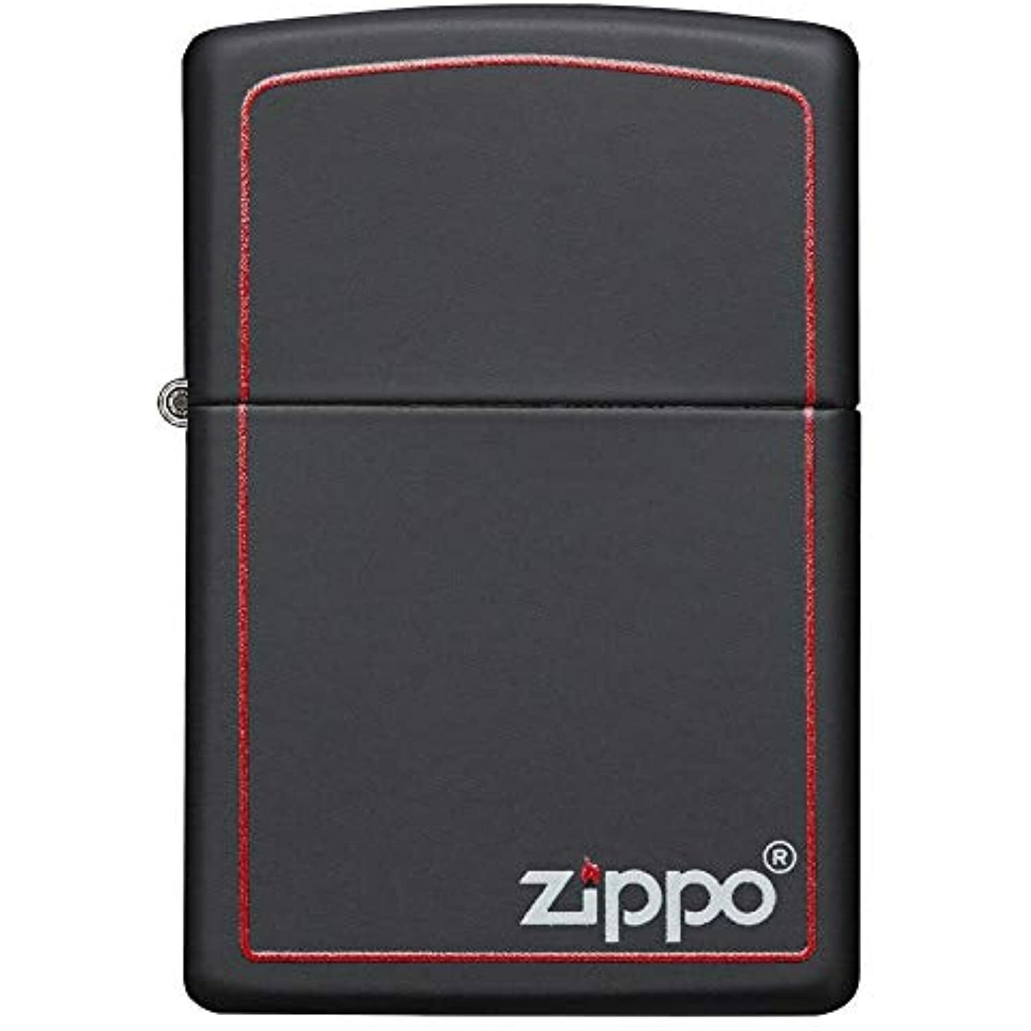 Zippo Black Matte with Red Border Pocket Lighter