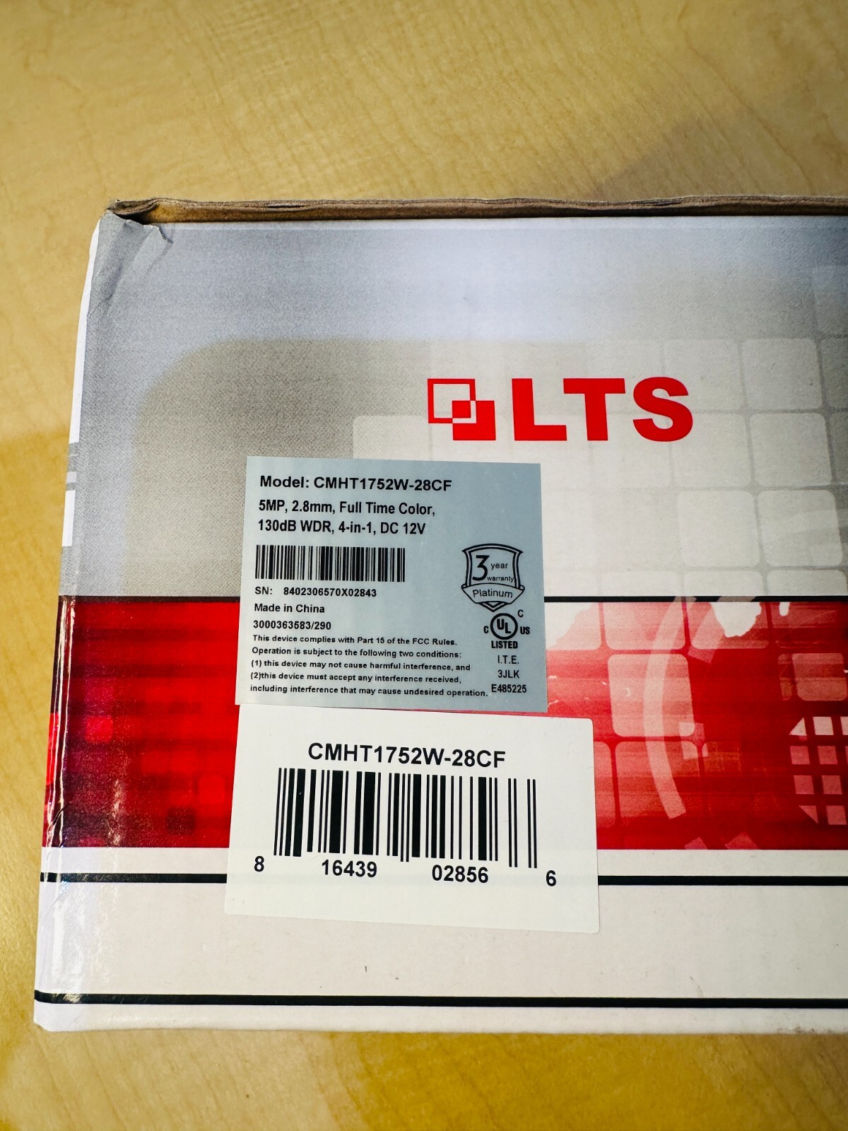 New LTS CMHT1752W-28CF Platinum 5 MP Fixed HD-TVI Turret Security Camera