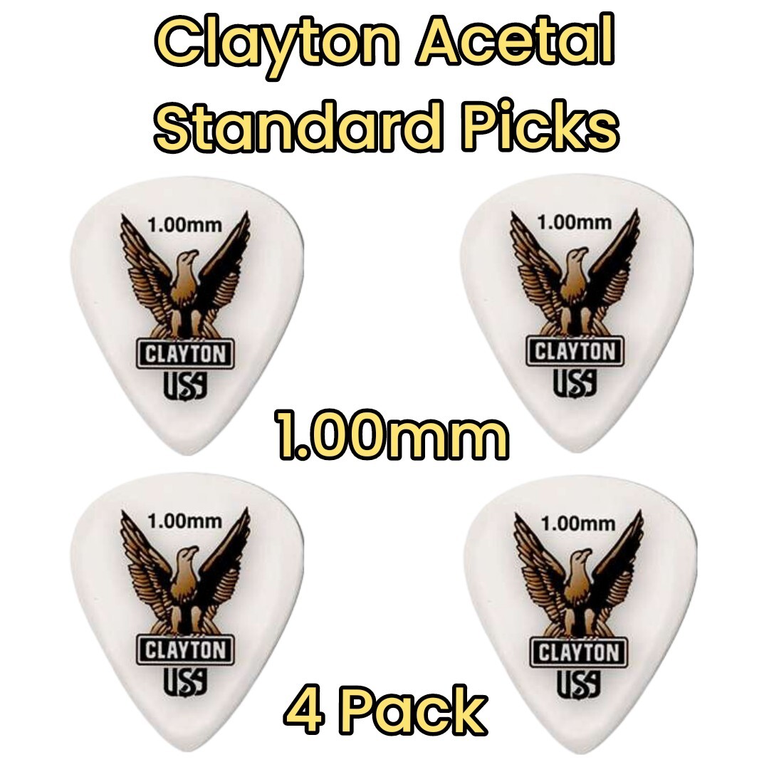 Clayton Acetal Polymer Standard Guitar Picks 1.00mm 4 Picks
