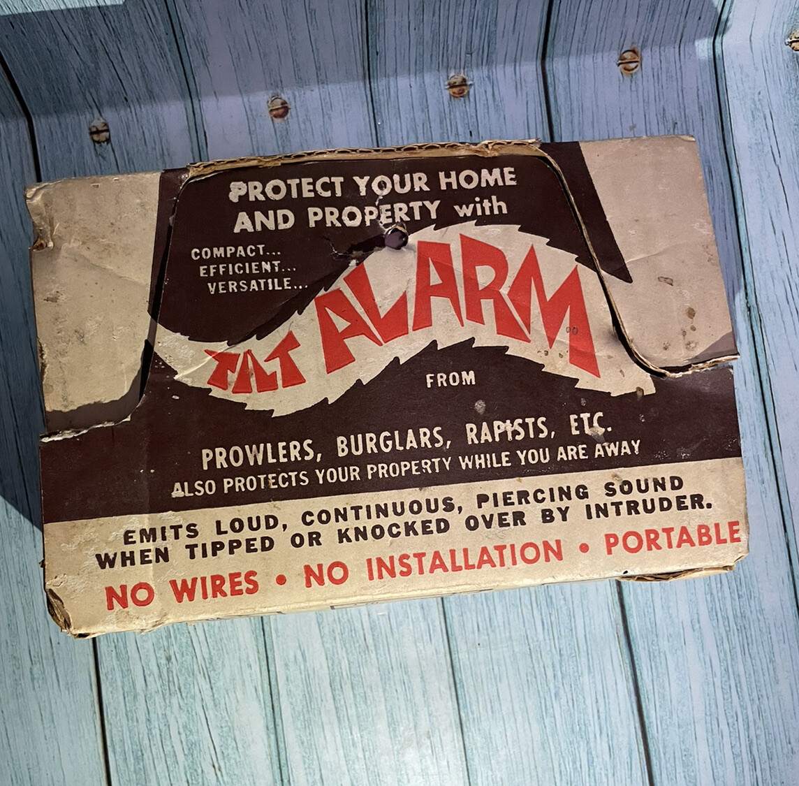 Vintage Hall industries tilt alarm IOB Not Tested, Probably Never Used Wooden