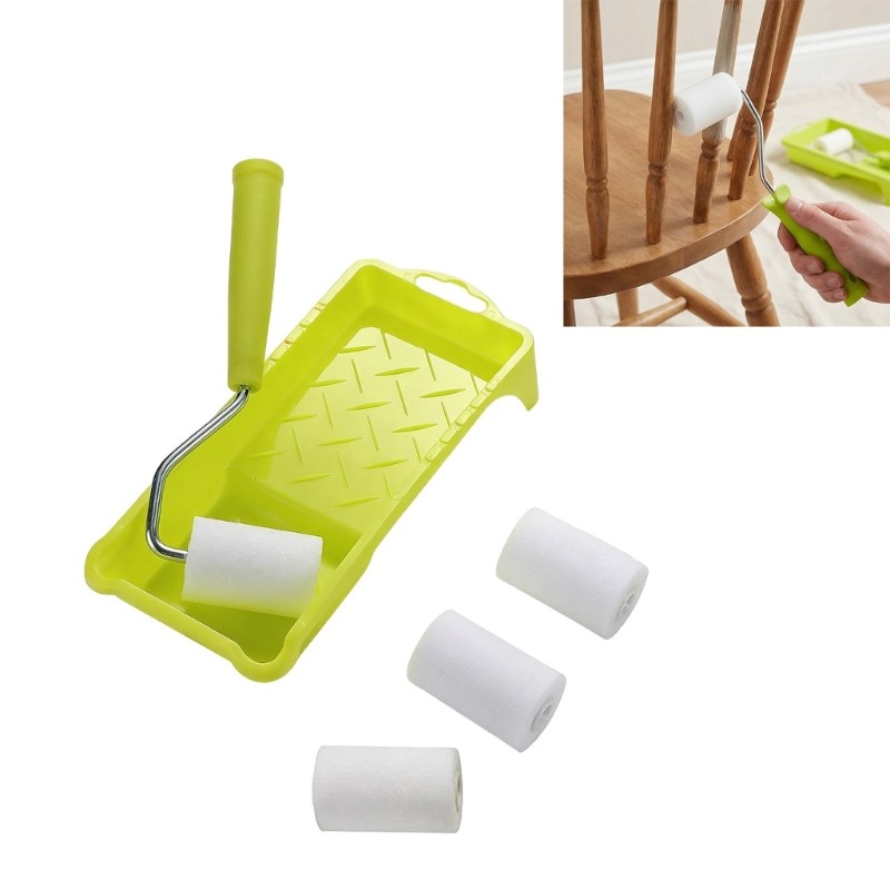 2Inch Foam Paint Roller Set With Plastic Handle Smooth Finishing Paint Roller