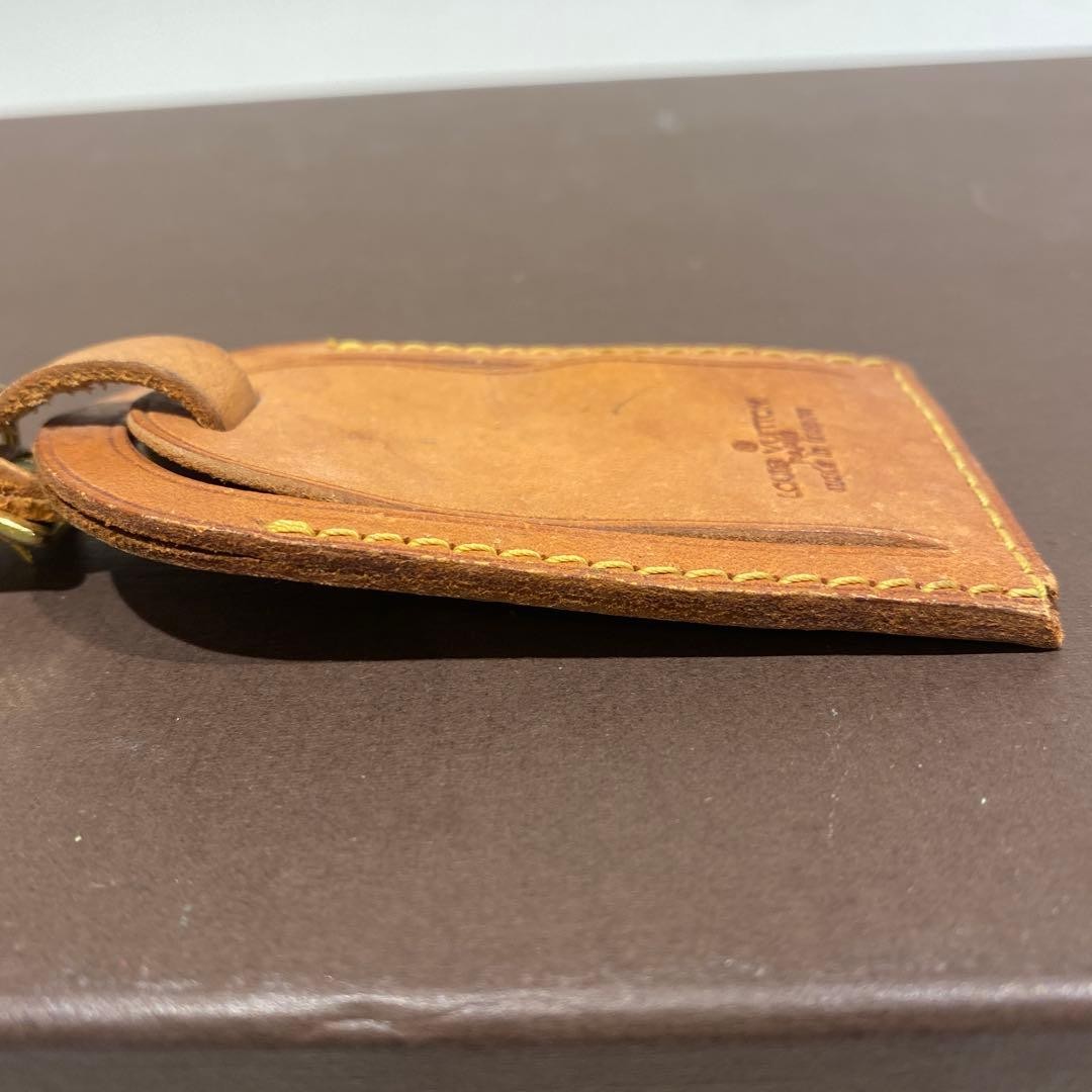 Louis Vuitton Luggage Name Tag & Poignée Set Vachetta Leather Vintage Japan