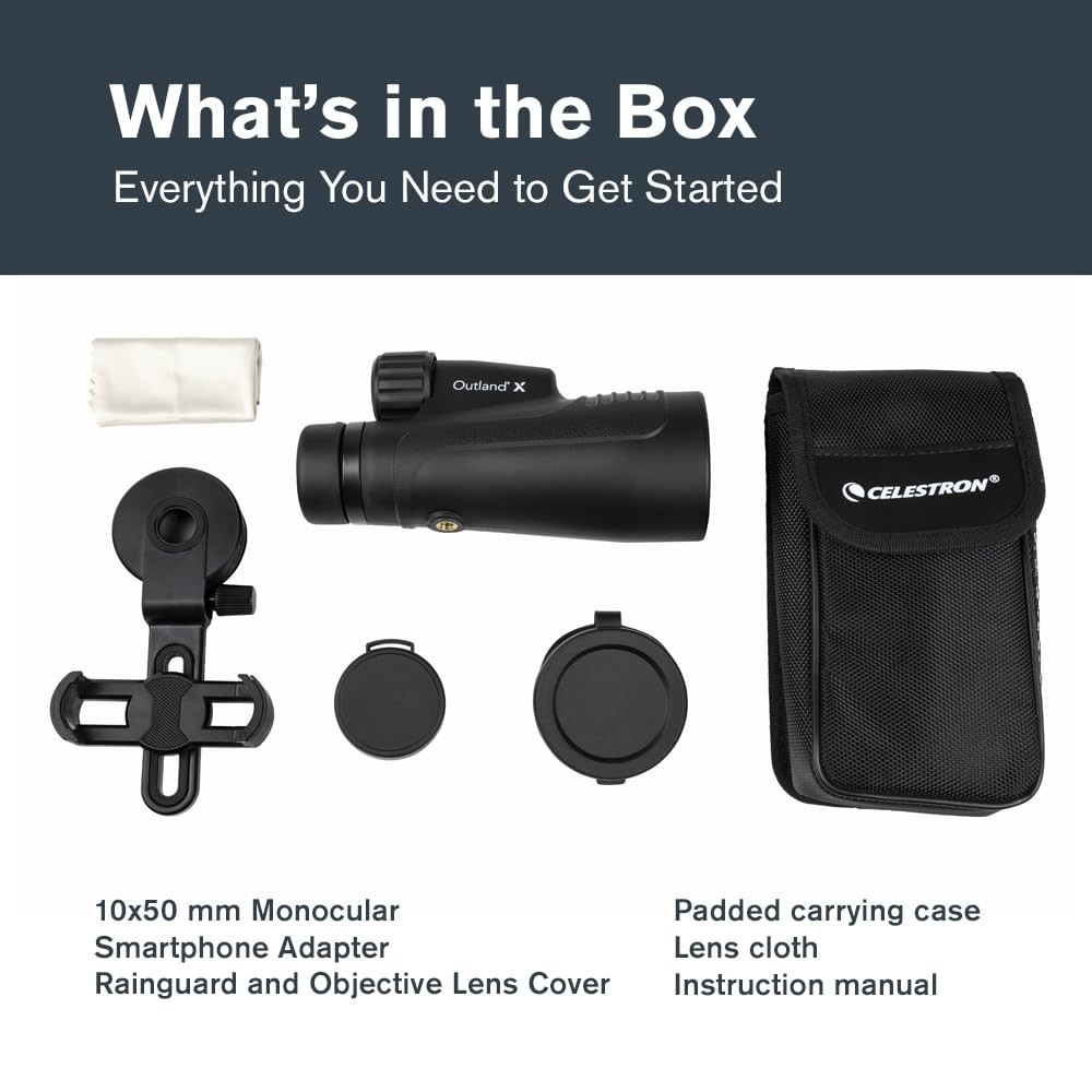 Celestron – Outland X 10x50 Monocular – Includes Monocular, Clear