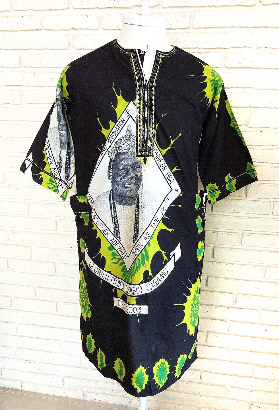 Vintage African Dashiki Shirt Coronation 2003 Lagos Nigeria Royal Adult Large