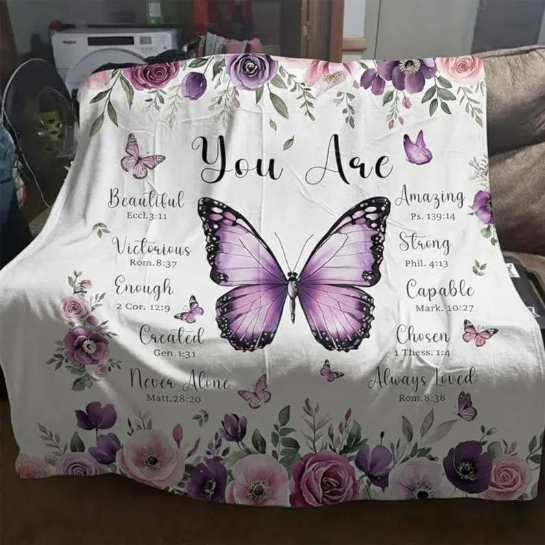Personalized Inspirational Quote Blanket Custom Gift Throw Cozy Soft