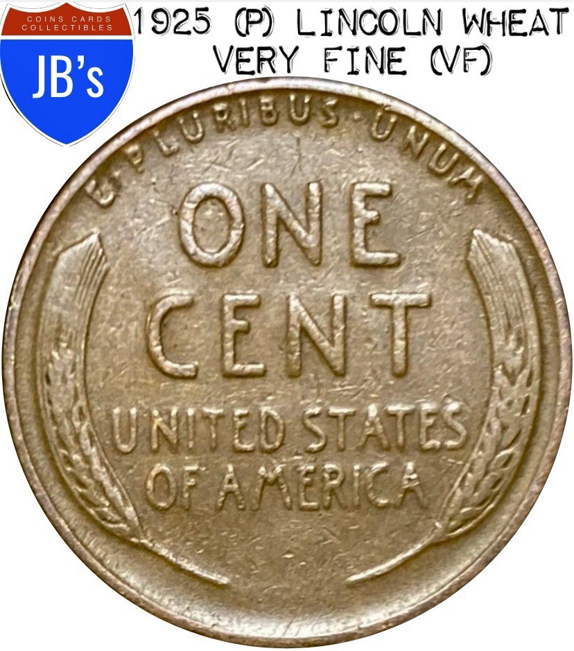 1925 (P) Lincoln Wheat Cent Penny 1c - VERY FINE (VF)