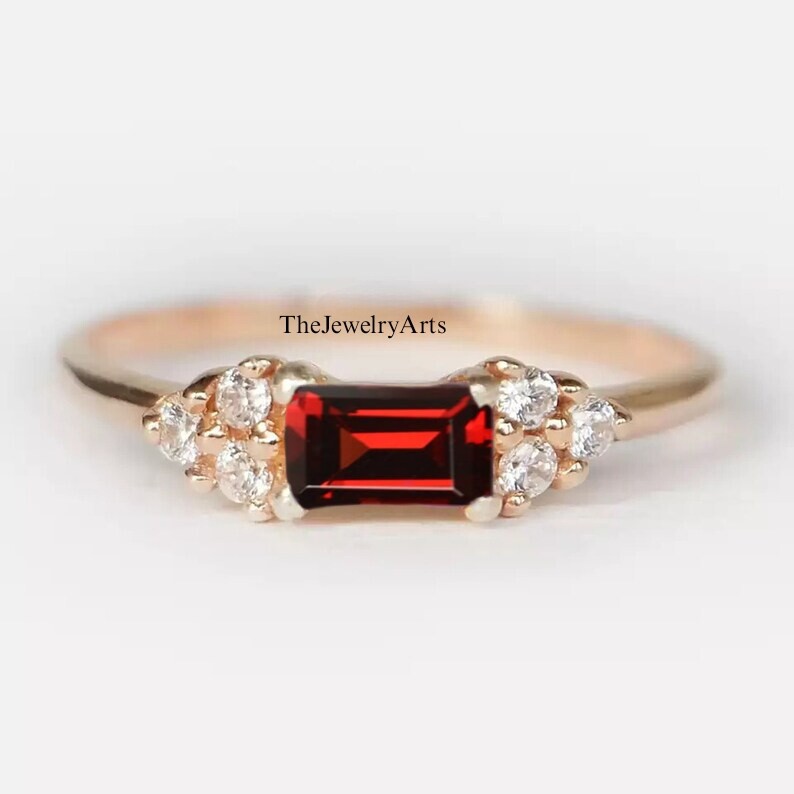 Garnet Ring, Stackable Ring, 925 Sterling Silver Ring, Women Ring, Natural Ring