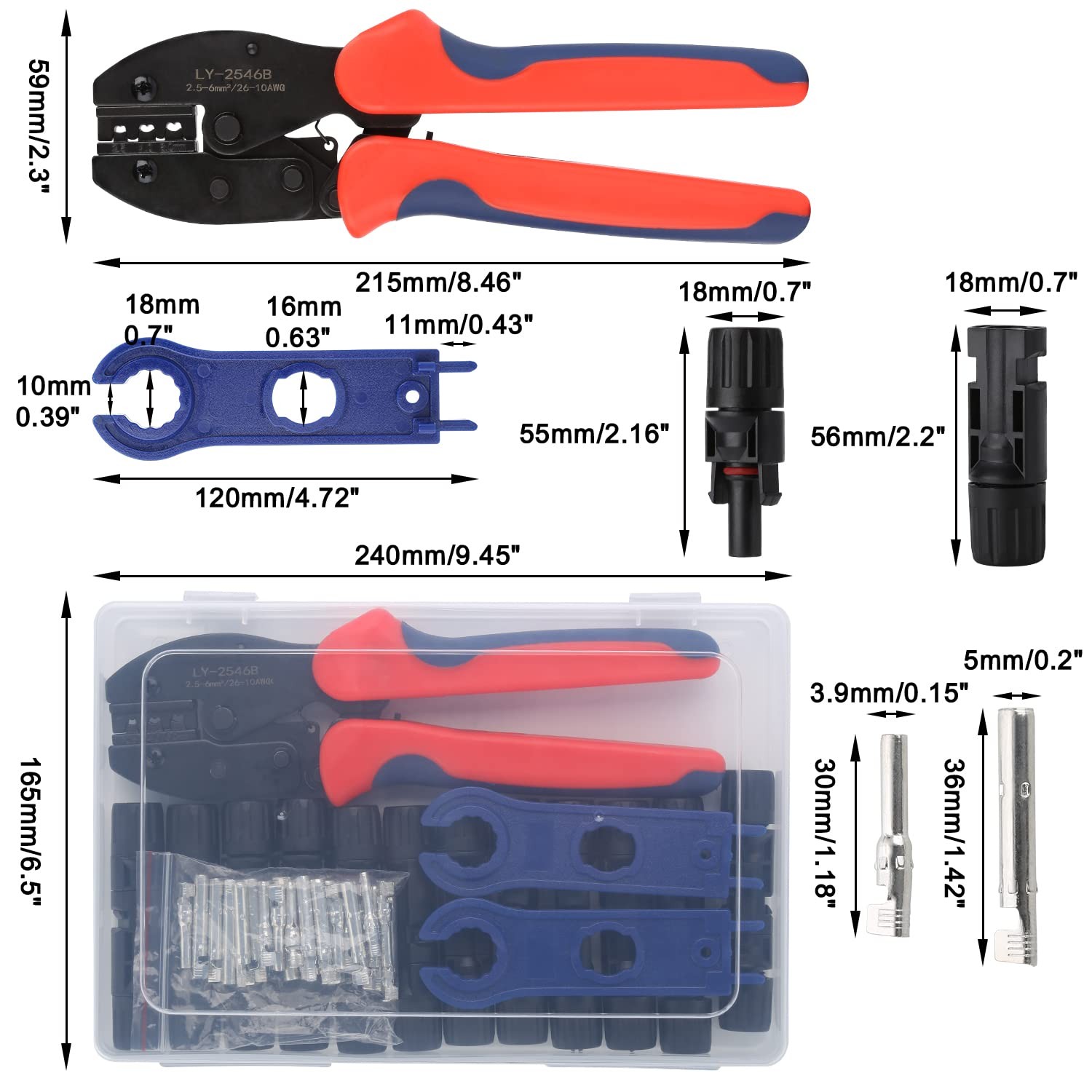 YXGOOD Solar Crimping Tool for Panel Cable with 12 Pairs Solar...
