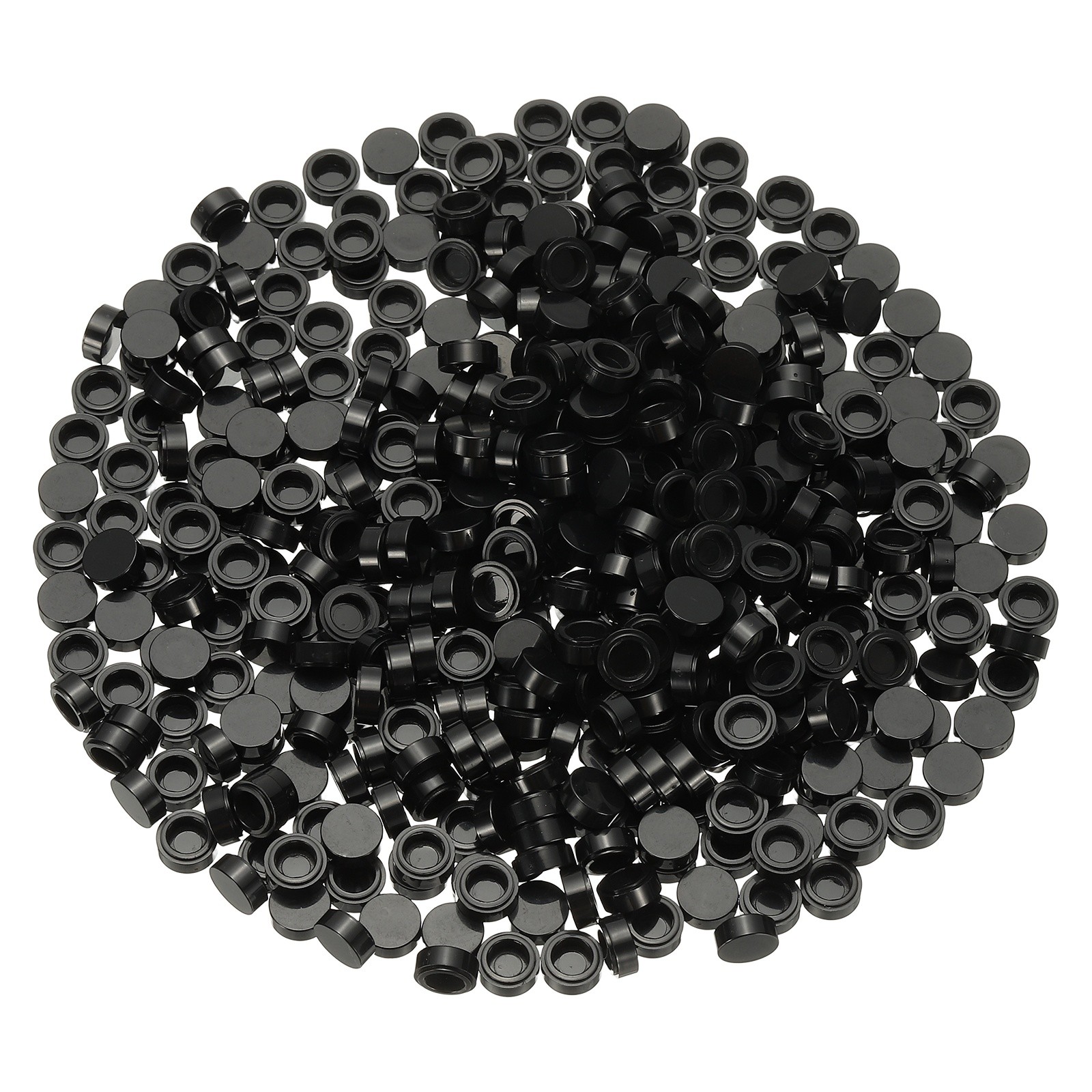 455Pcs, 1x1 Round Black Flat Blocks Bulk for Building Floor