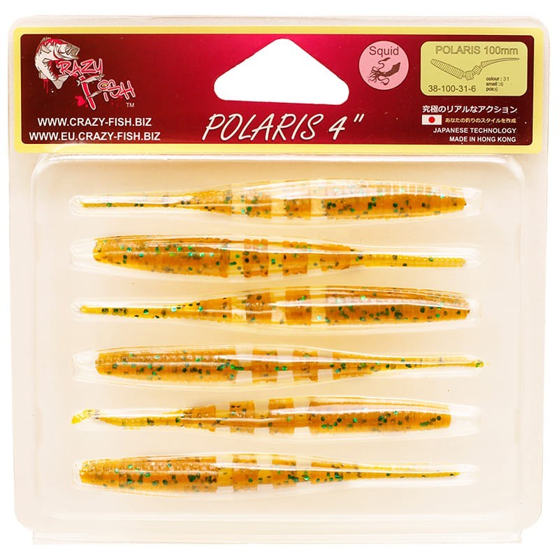 CRAZY FISH POLARIS 3" 4" Soft Eatable Lures UV Lightning Java Stick