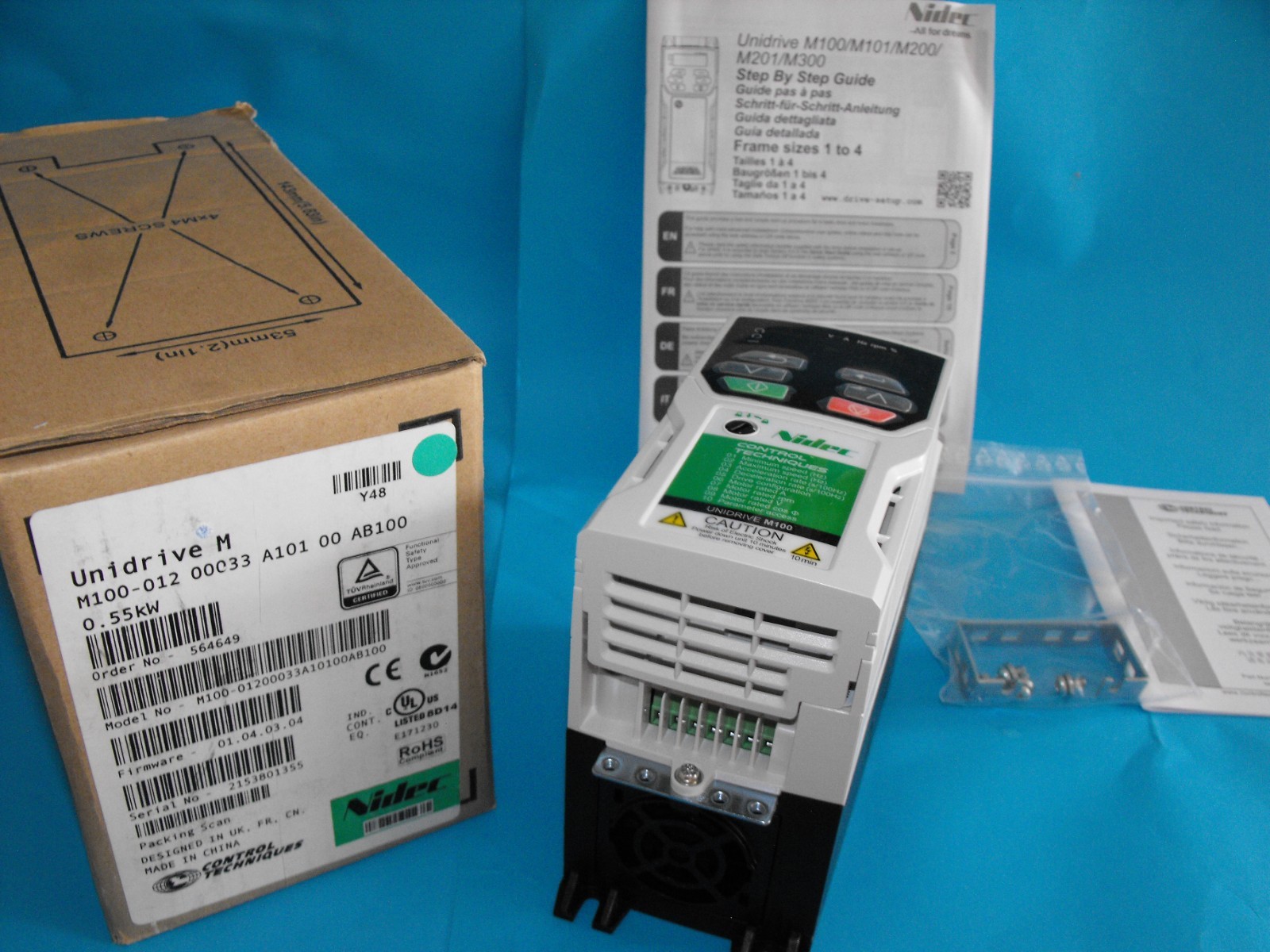 Control Techniques Unidrive M100-012 00033 A101 00 AB100.UNIDRIVE 0.55KW.NEW
