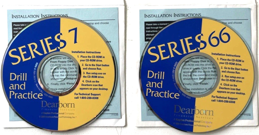 Kaplan Dearborn Series 7 and Series 66 Drill and Practice for PC *DISC ONLY*