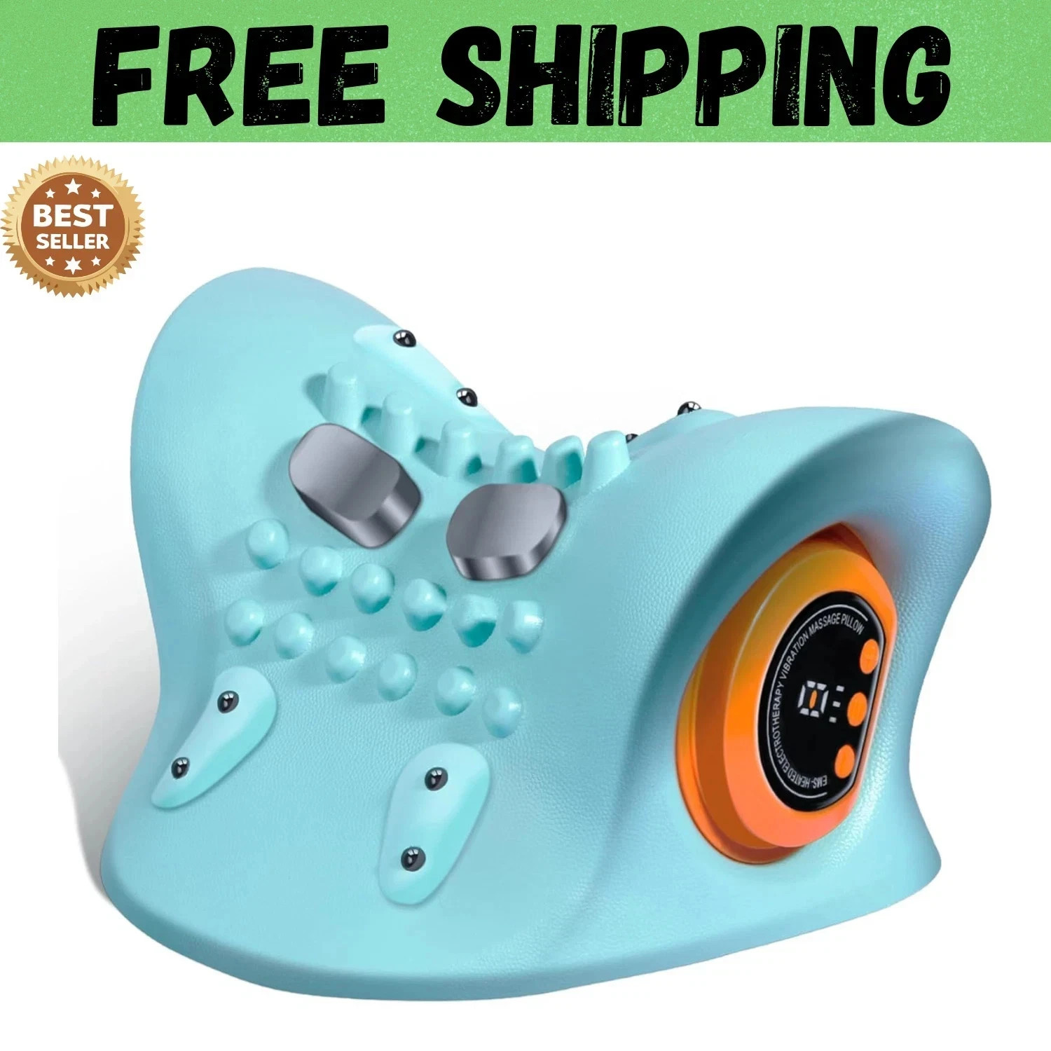 Hugterra Neck Massager 2025, Neck and Shoulder Relaxer with Heat, 3 Modes, Porta