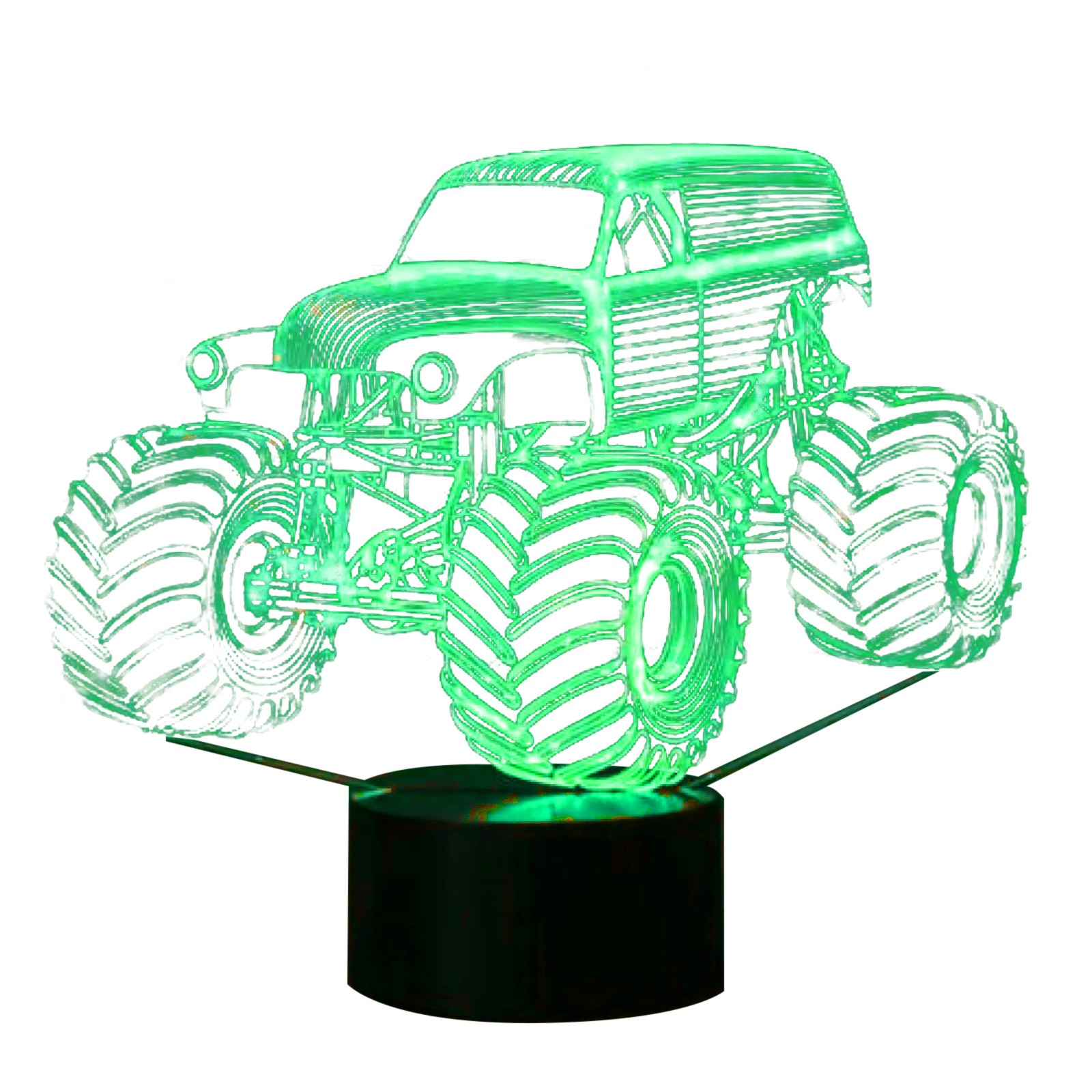 New 7-Color Change Large Grave Digger Monster Tractor 3D Desk Lamp Night Light D