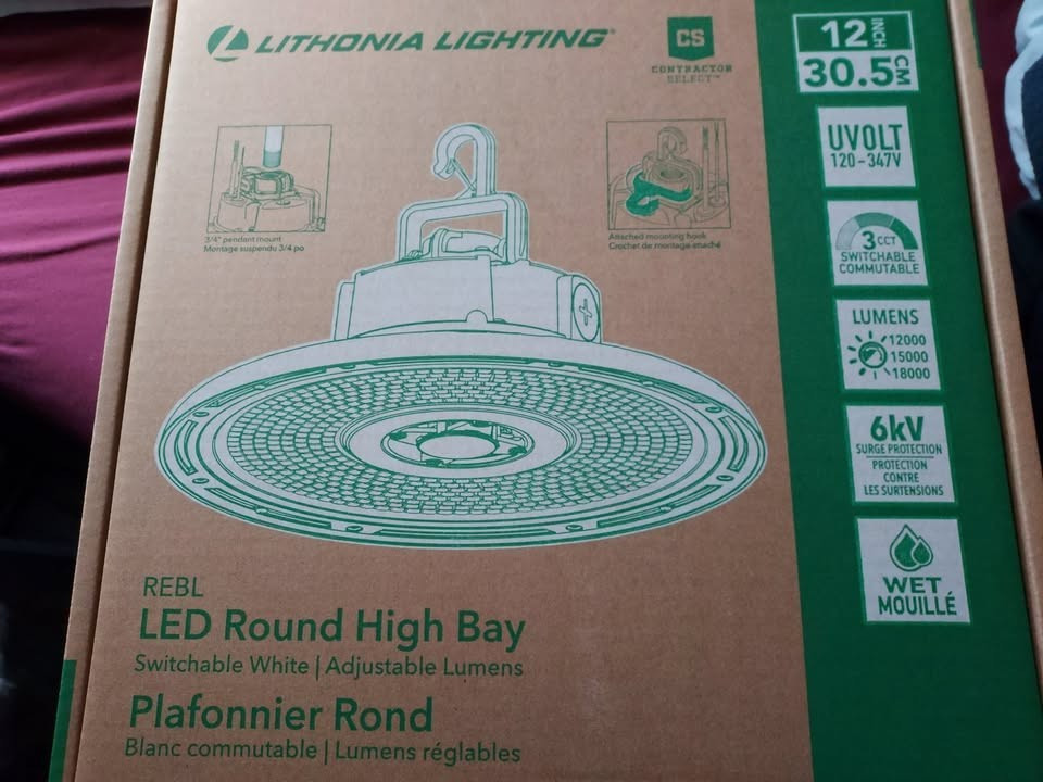 Lithonia Lighting Contractor REBL 12.2" 250W Equivalent LED Dimmable High Bay