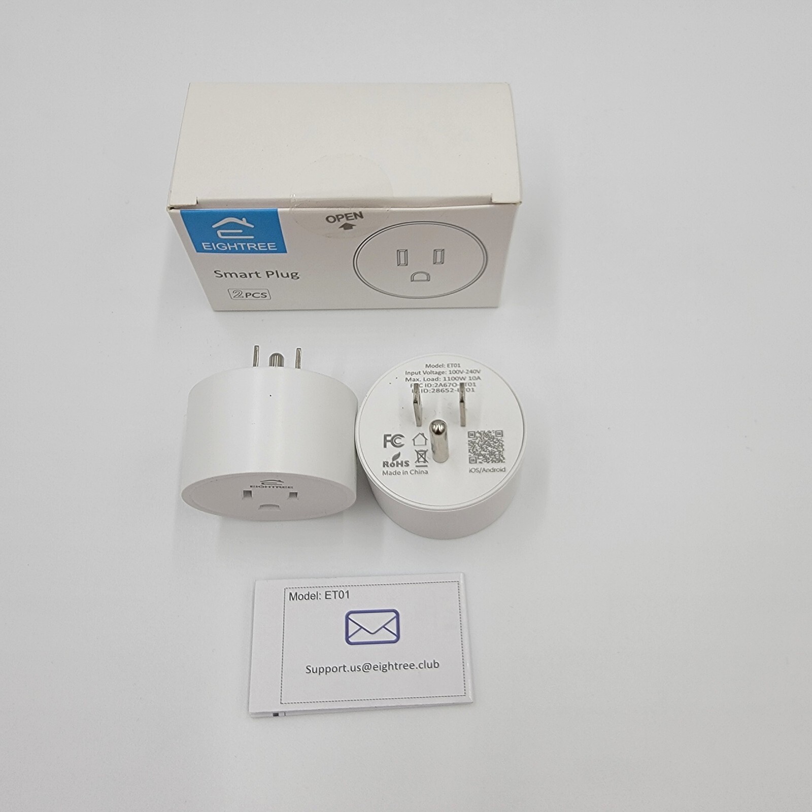 Eightree Smart Plug 2 Pack Model ET01 2.4Ghz Wifi Only