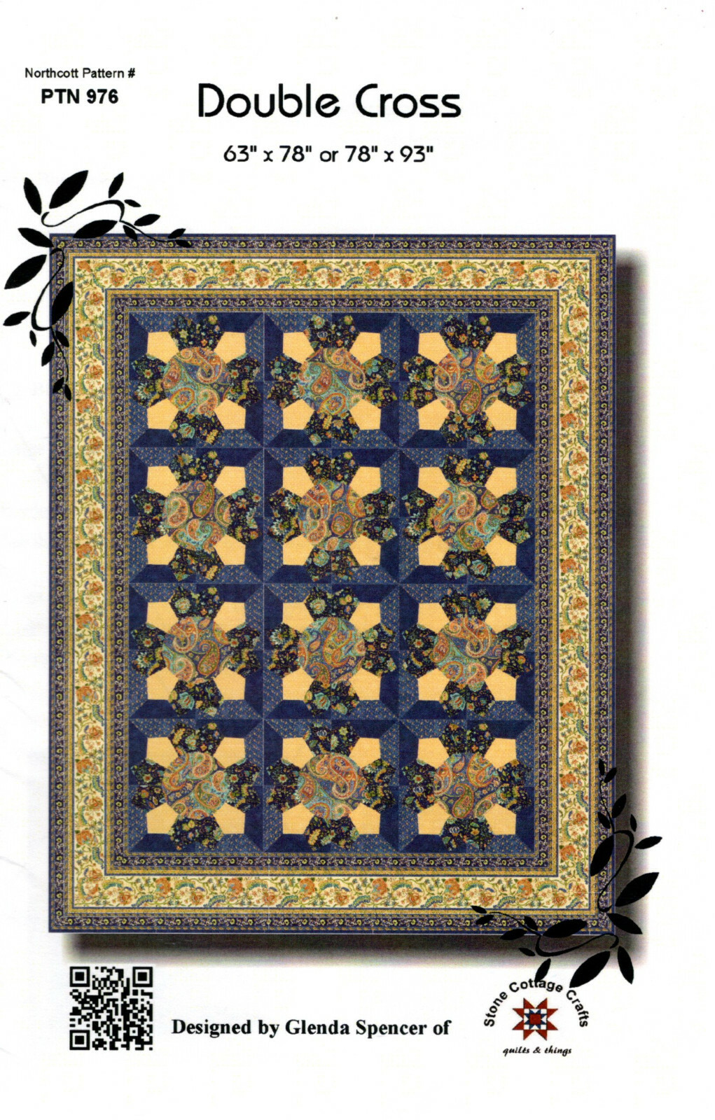 "Double Cross" ©2013 Stone Cottage Crafts Quilting Pattern/Inst. Pack #SCC115