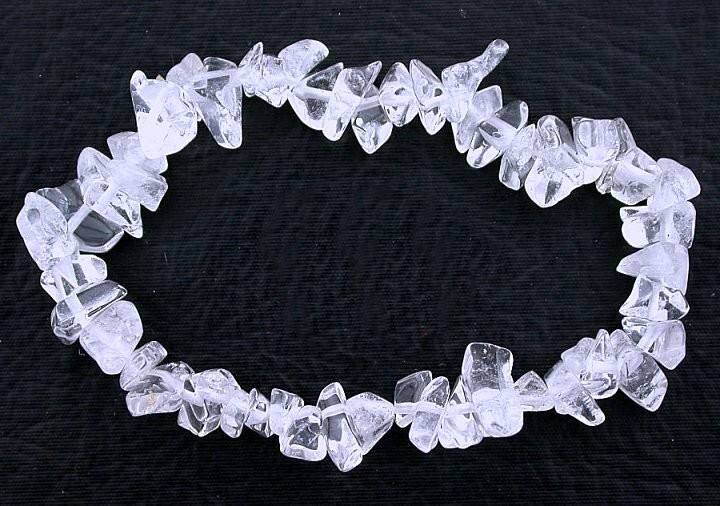 CRYSTAL QUARTZ CHIP GEMSTONE GEM STONE NATURAL BEADS STRETCH BRACELET SB16