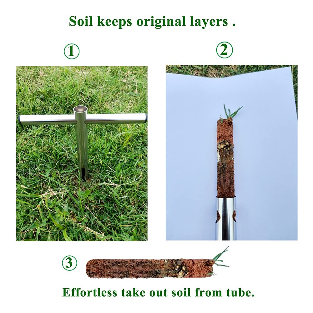Sukiise Soil Sample Probe 12 Inch with T Handle, Sampler Tool, Soil...