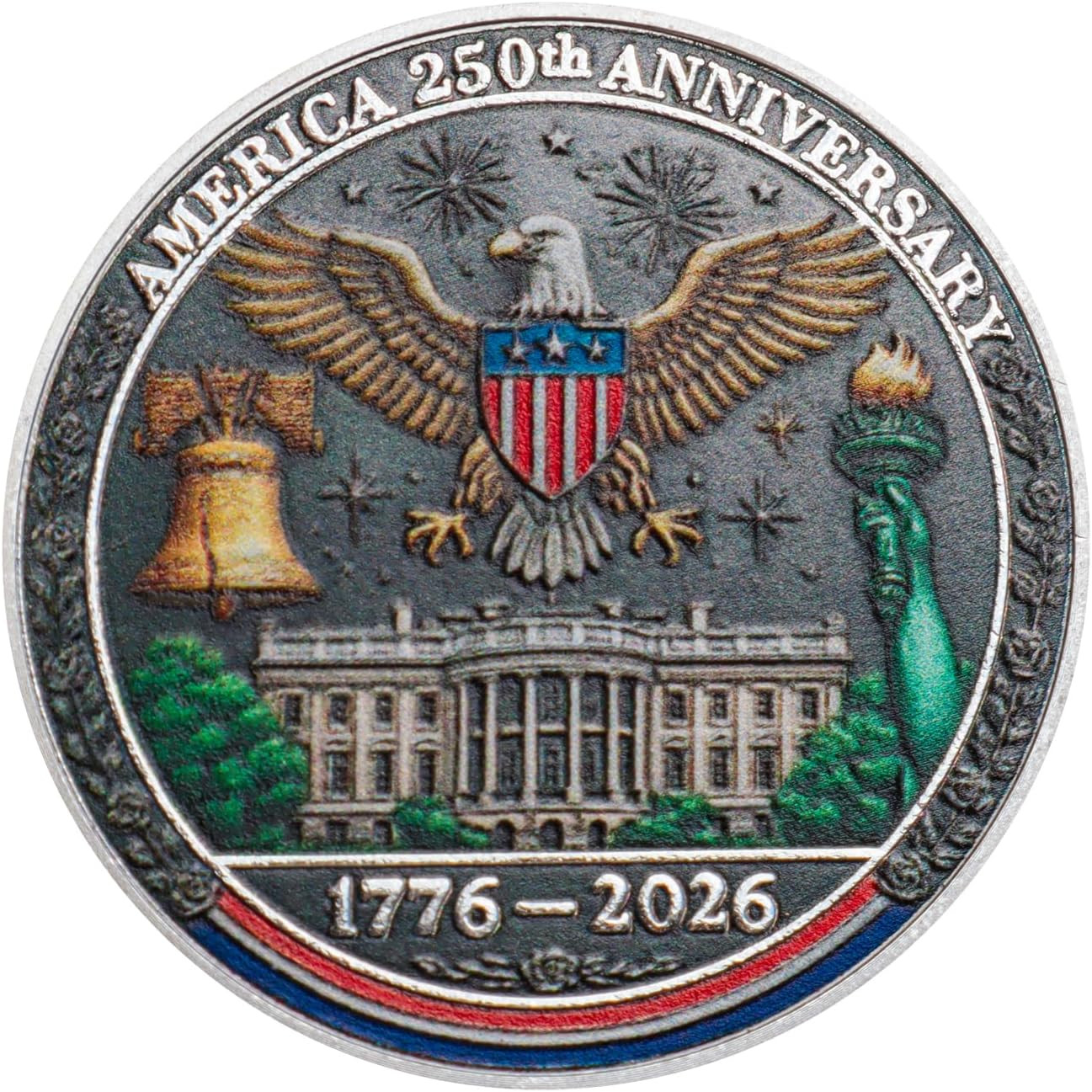 U.S. 250Th Anniversary Commemorative Challenge Coin, Double-Sided High Relief Co