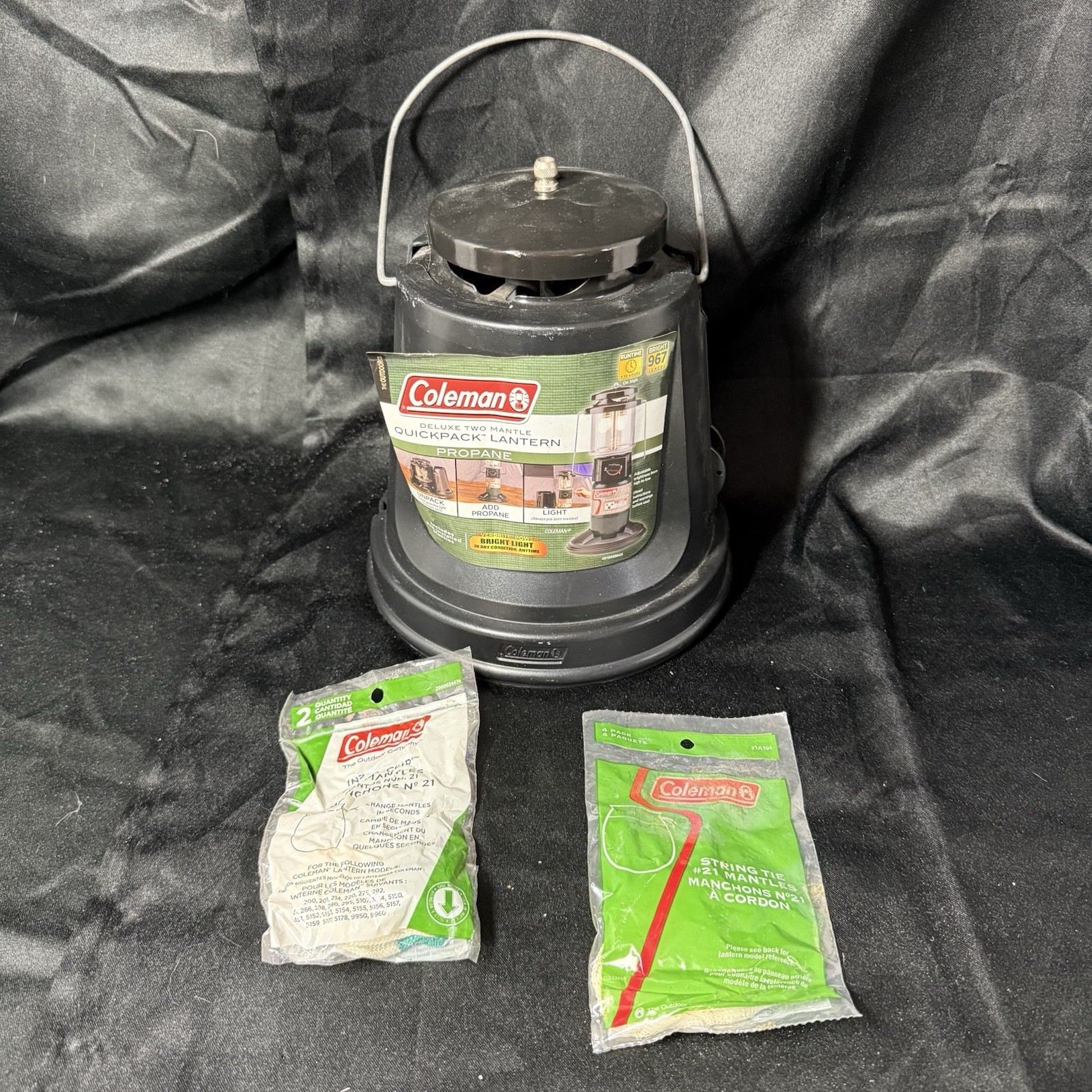 Coleman Deluxe Two Mantle Instastart Quickpack Propane Lantern Bright 967 Lumens