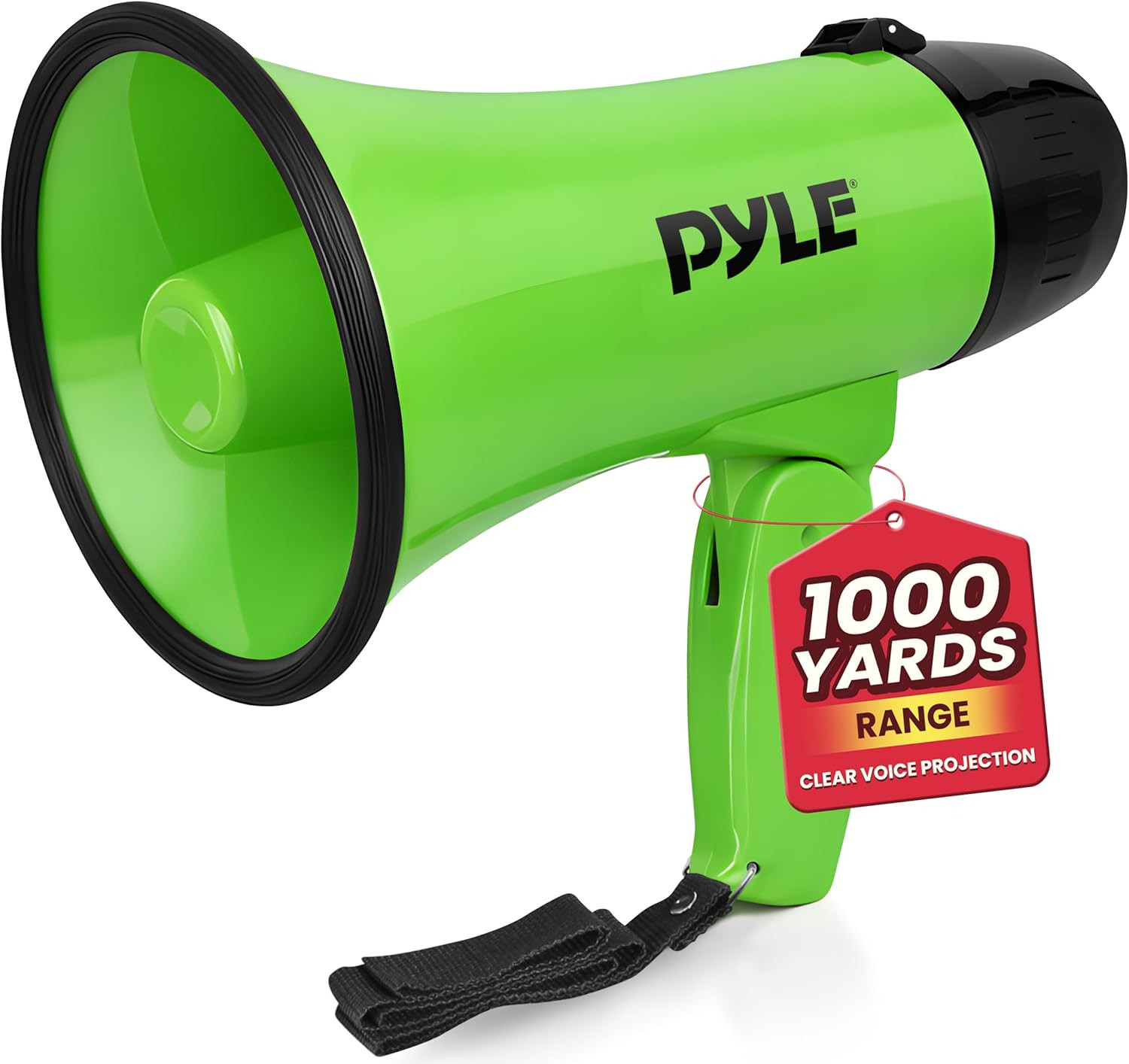 Compact 20-Watt Megaphone Speaker with Microphone, Siren, Bullhorn - Battery Ope