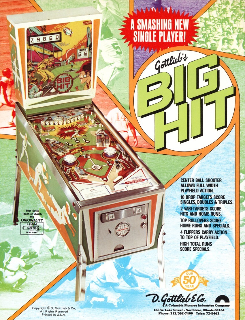 1977 Gottlieb Big Hit Pinball Machine Rubber Ring Kit