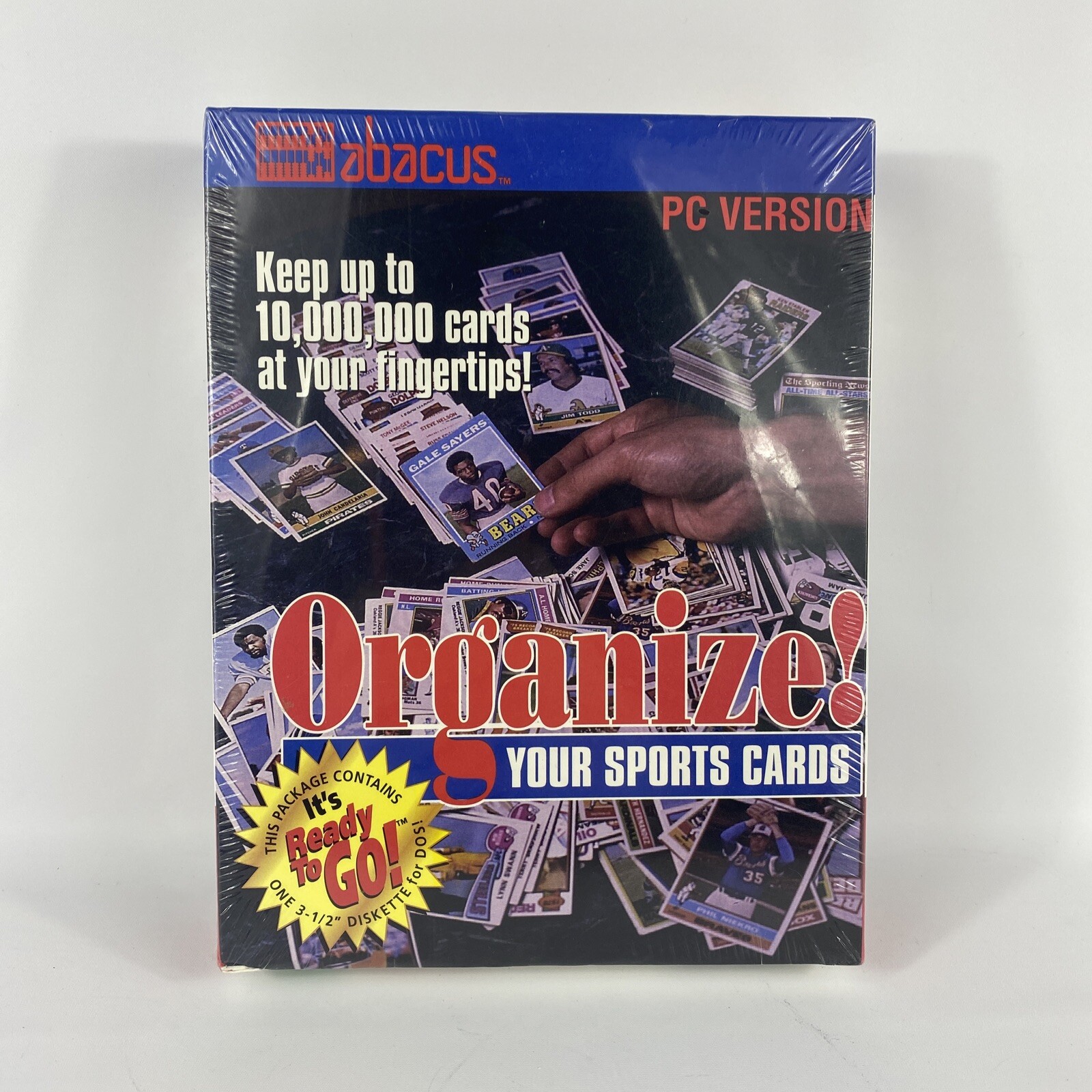 Abacus Organize! Your Sports Cards PC Software - 3.5” Diskette - VINTAGE SEALED