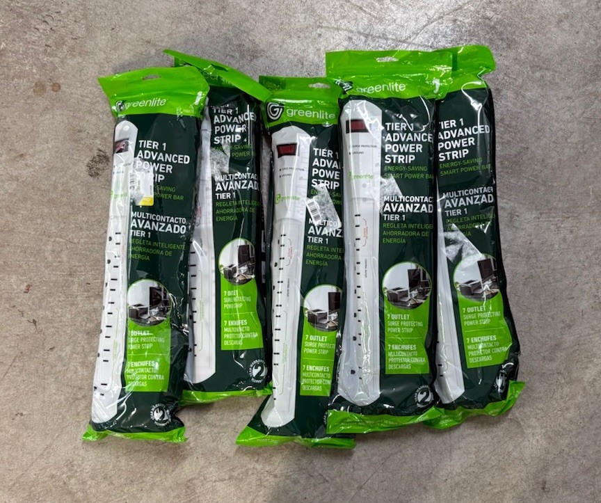 Greenlite Tier 1 Advanced 7 Outlet Surge Protecting Power Strips. Quantity 5 NEW