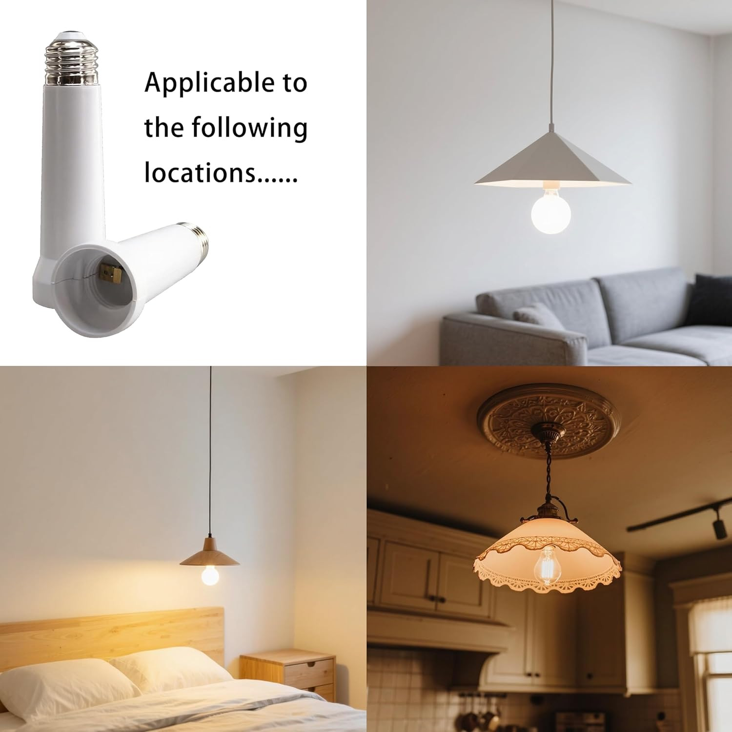 26/E27 Light Bulb⭐ Socket Extender⭐5.31 Inch Ceiling Fan Light Adapter⭐⭐