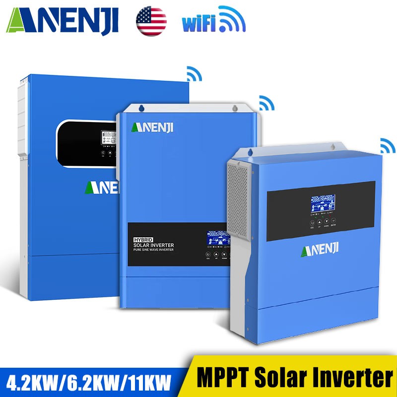 11KW 6.2KW 48V Hybrid Solar Inverter 4000W 24V MPPT Charger Controller WIFI US