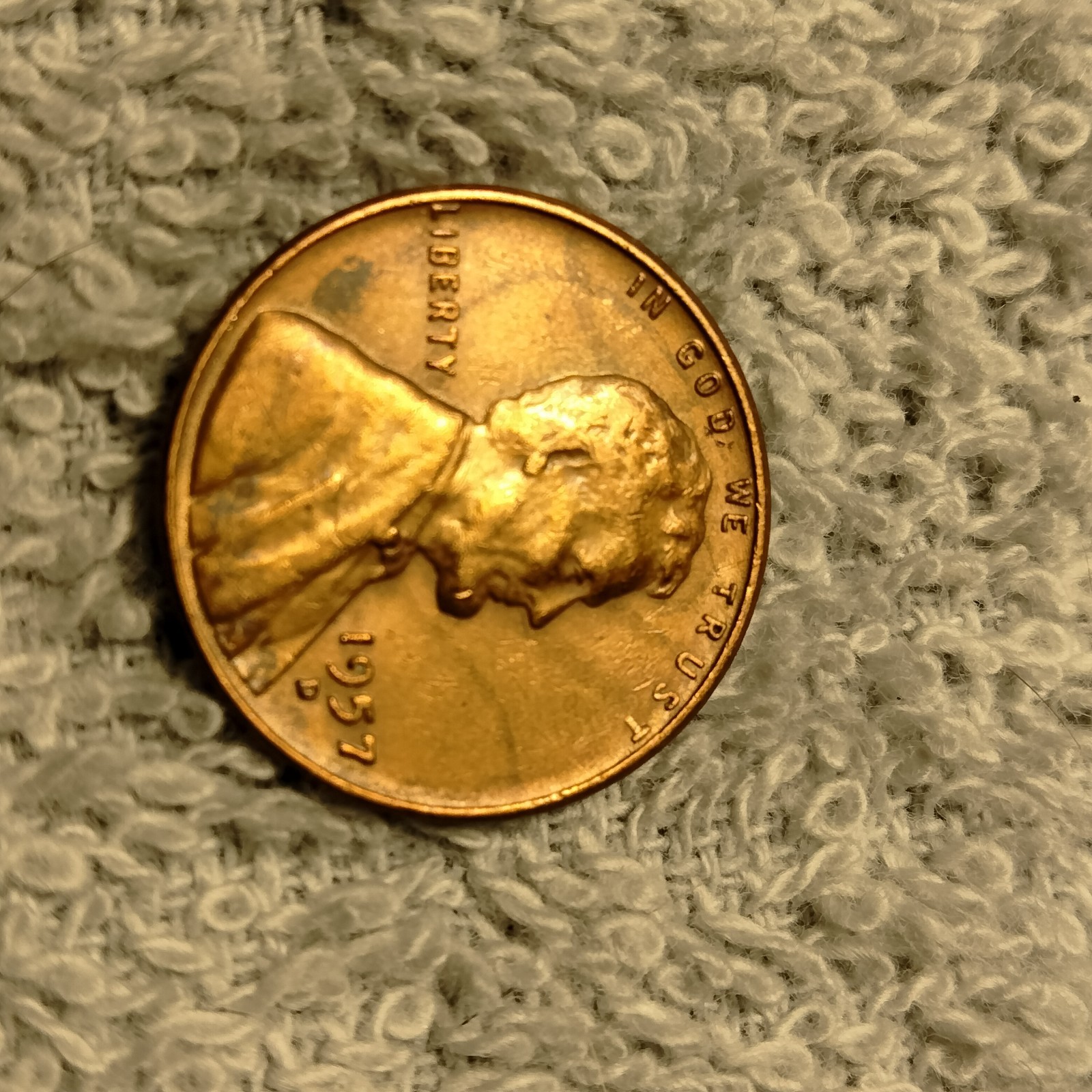 1957 D Lincoln Wheat Cent Reverse Die Break