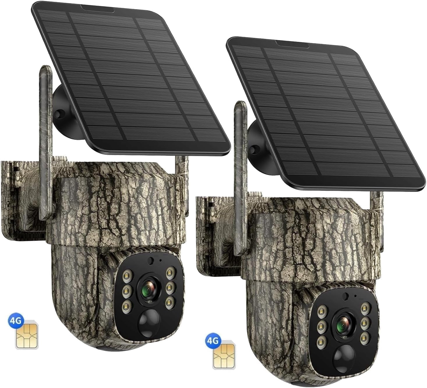 4G LTE Cellular Trail Camera 2 Pack, Built-In SIM Card Hunting Game Cameras 7800