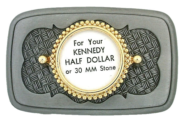 Half Dollar 30mm Cab Silver Gold Color Southwest Belt Buckle Mounting CF484