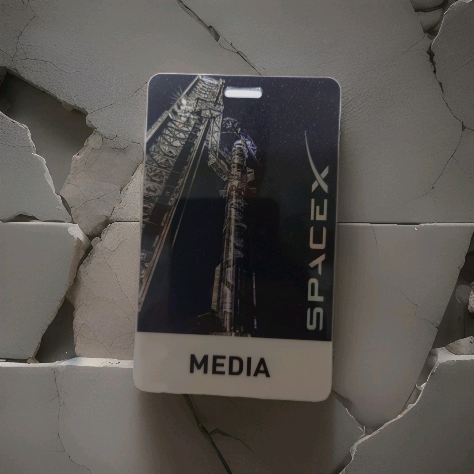 SpaceX Starship Authentic Plastic Media Badge Starbase Texas Collectable