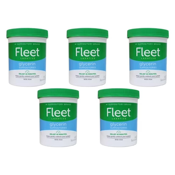 Fleet Glycerin Laxative Suppositories Adult Constipation Relief 24ct 5 Pack