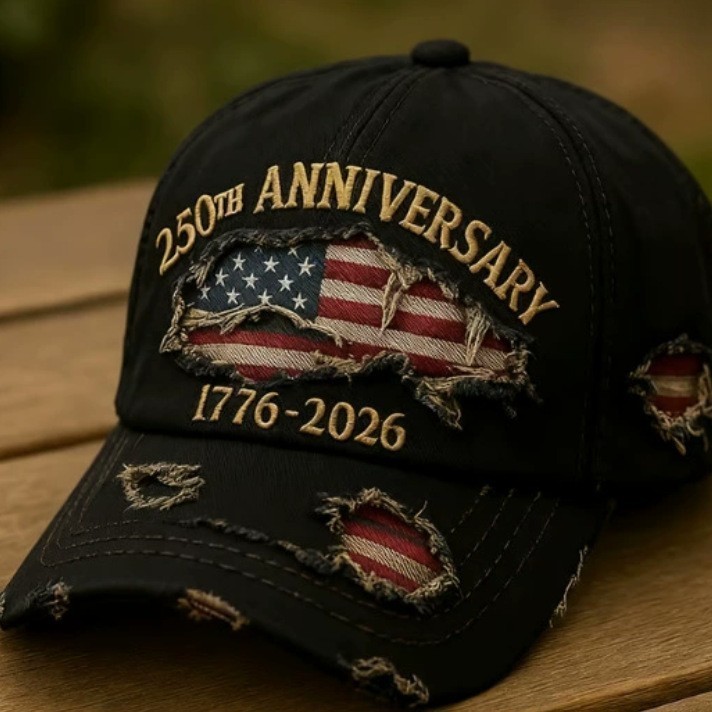 America 250th Anniversary 1776-2026 Distressed Flag Baseball Cap | Patriotic Hat