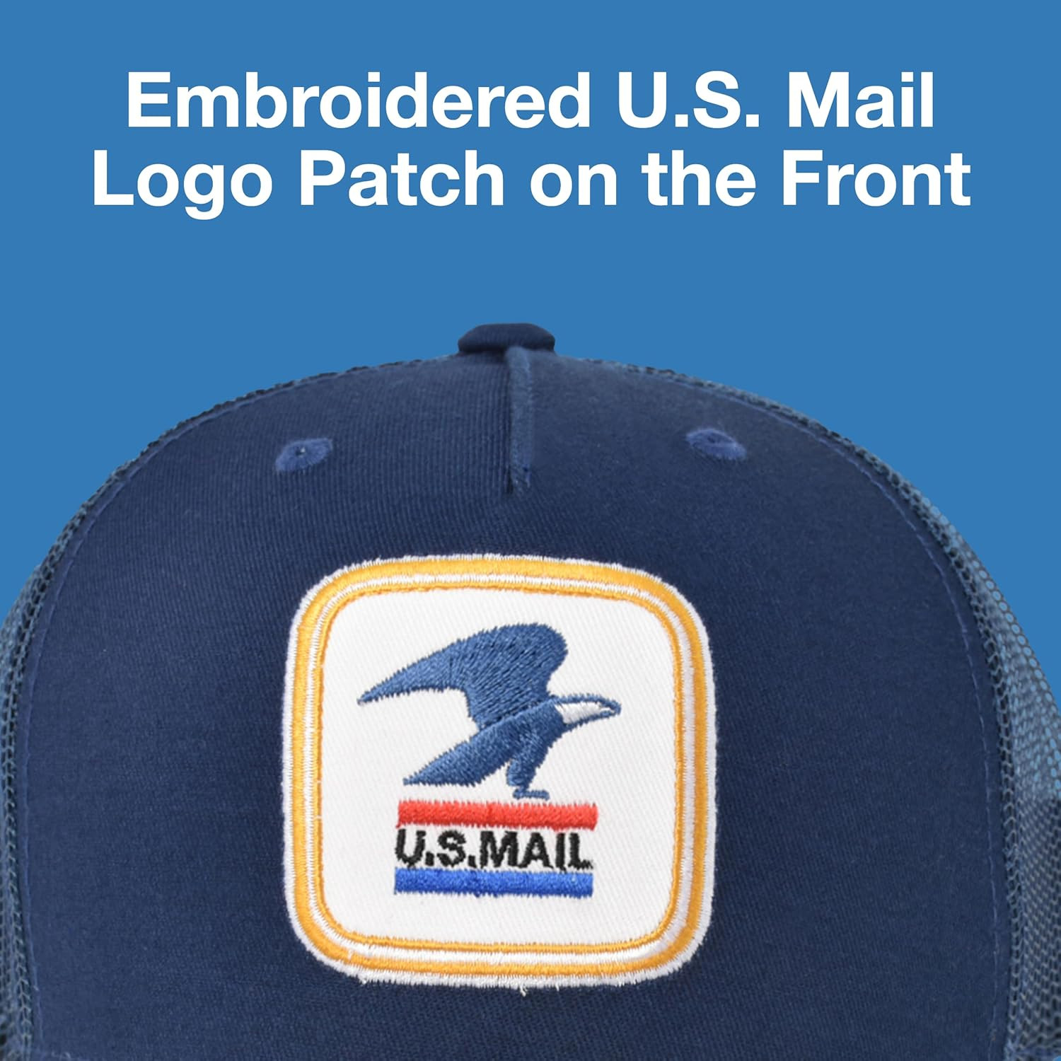 U.S. Mail Trucker Hat, USPS Eagle Embroidered Logo Adjustable Adult Snapback Cap
