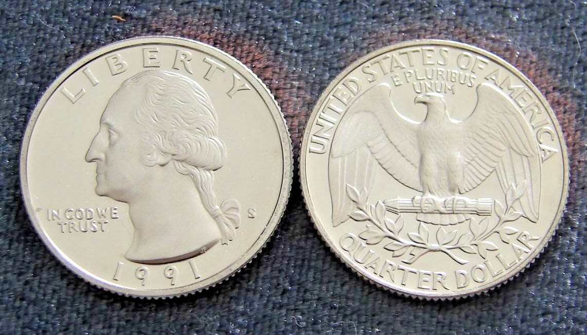 1991 - S  PROOF CAMEO WASHINGTON QUARTER