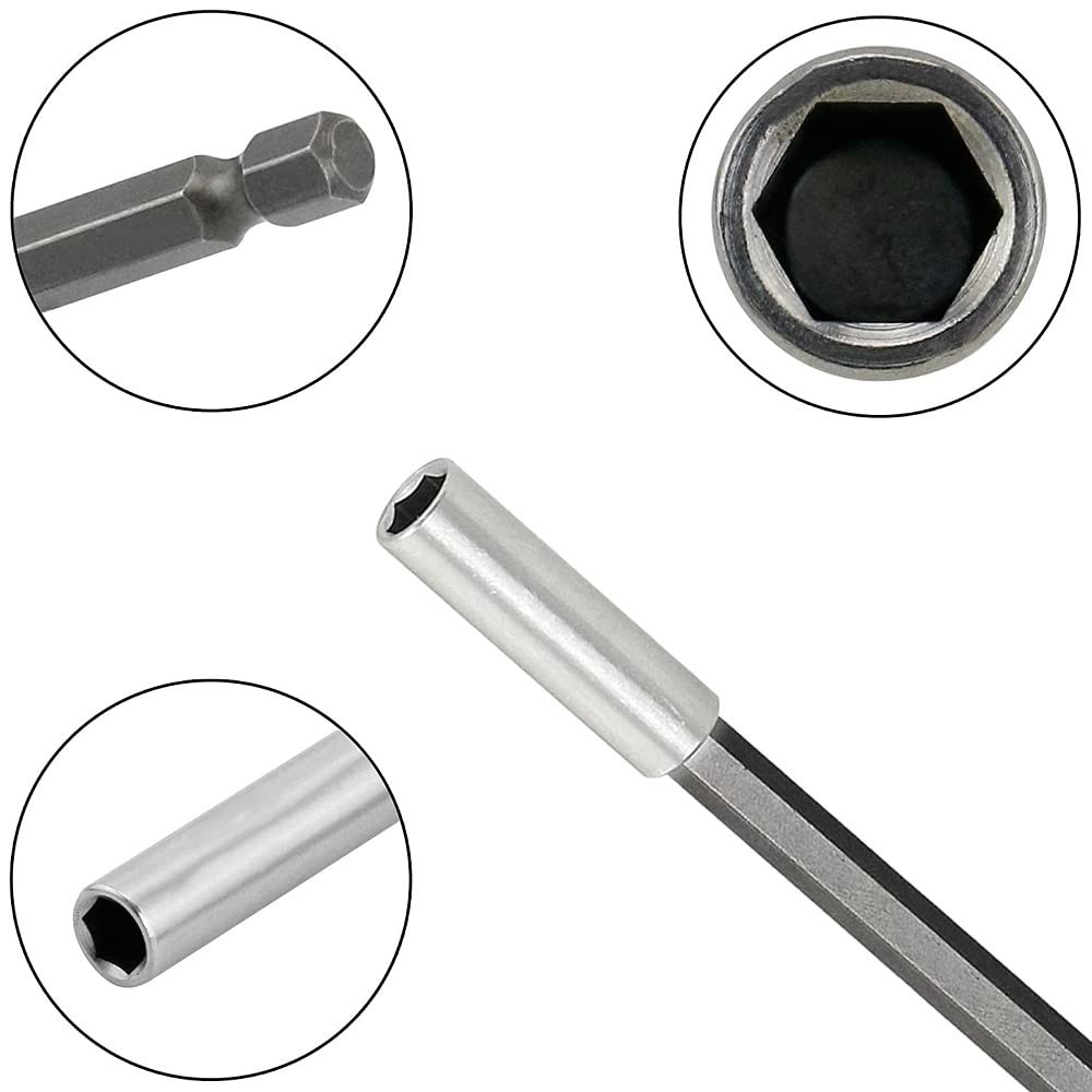 3 Pack Magnetic Drill Bit Fixator Extension 1/4" Hexagonal Shank Quick Release