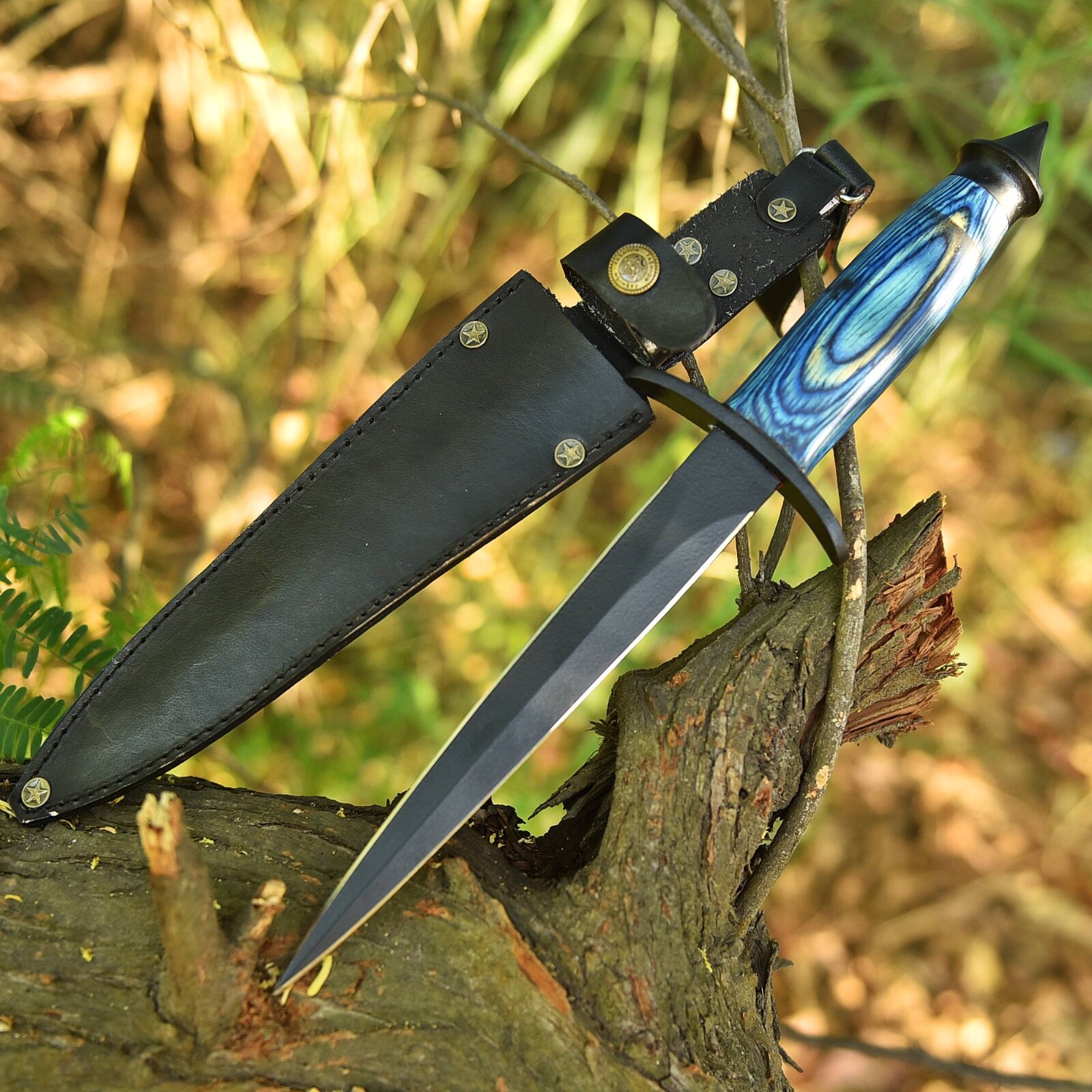 Handmade Double-Edged V42 Military Stiletto Dagger Knife World War Two