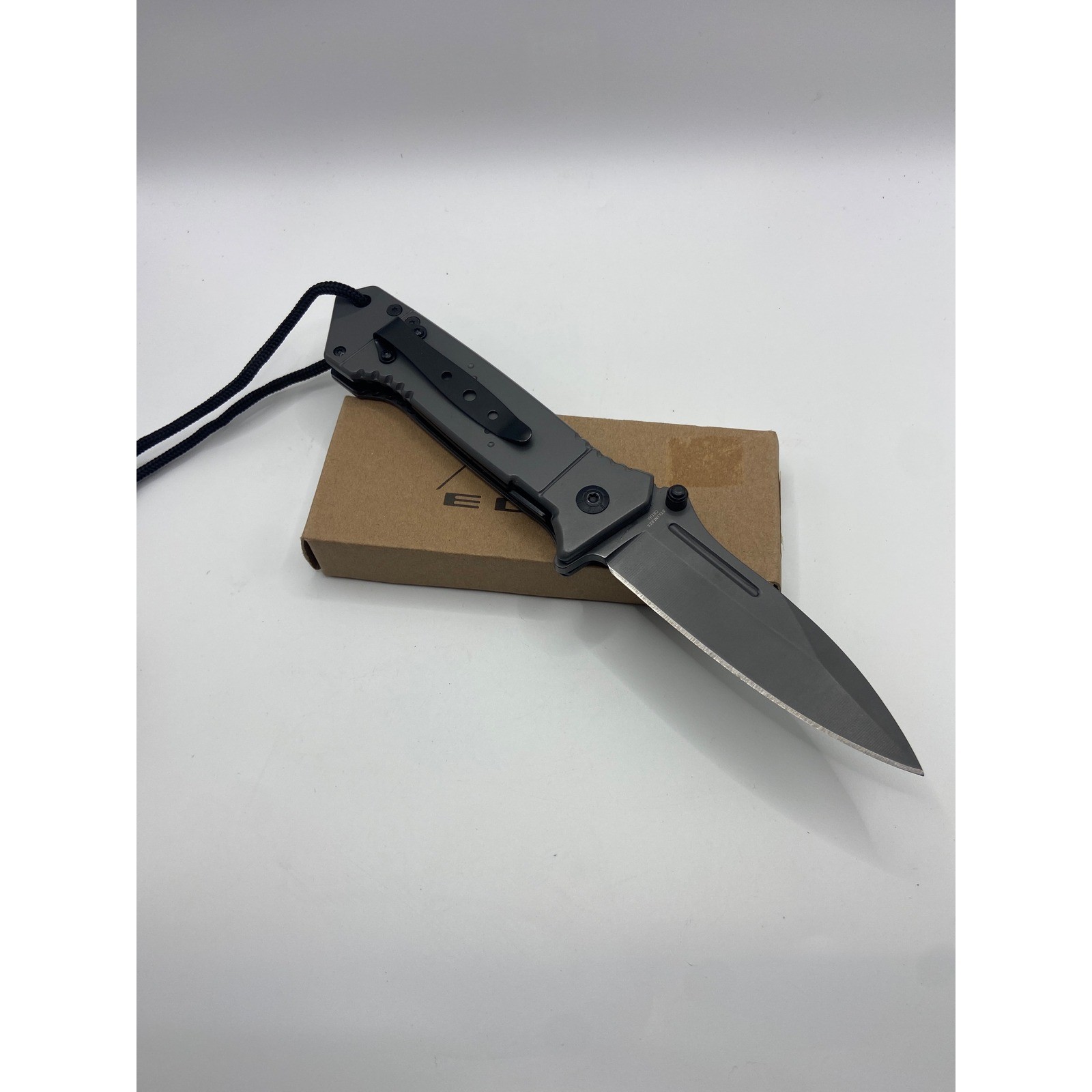 Rite Edge Folding Pocket Knife 300358 Gray Red Handle Tactical Camping