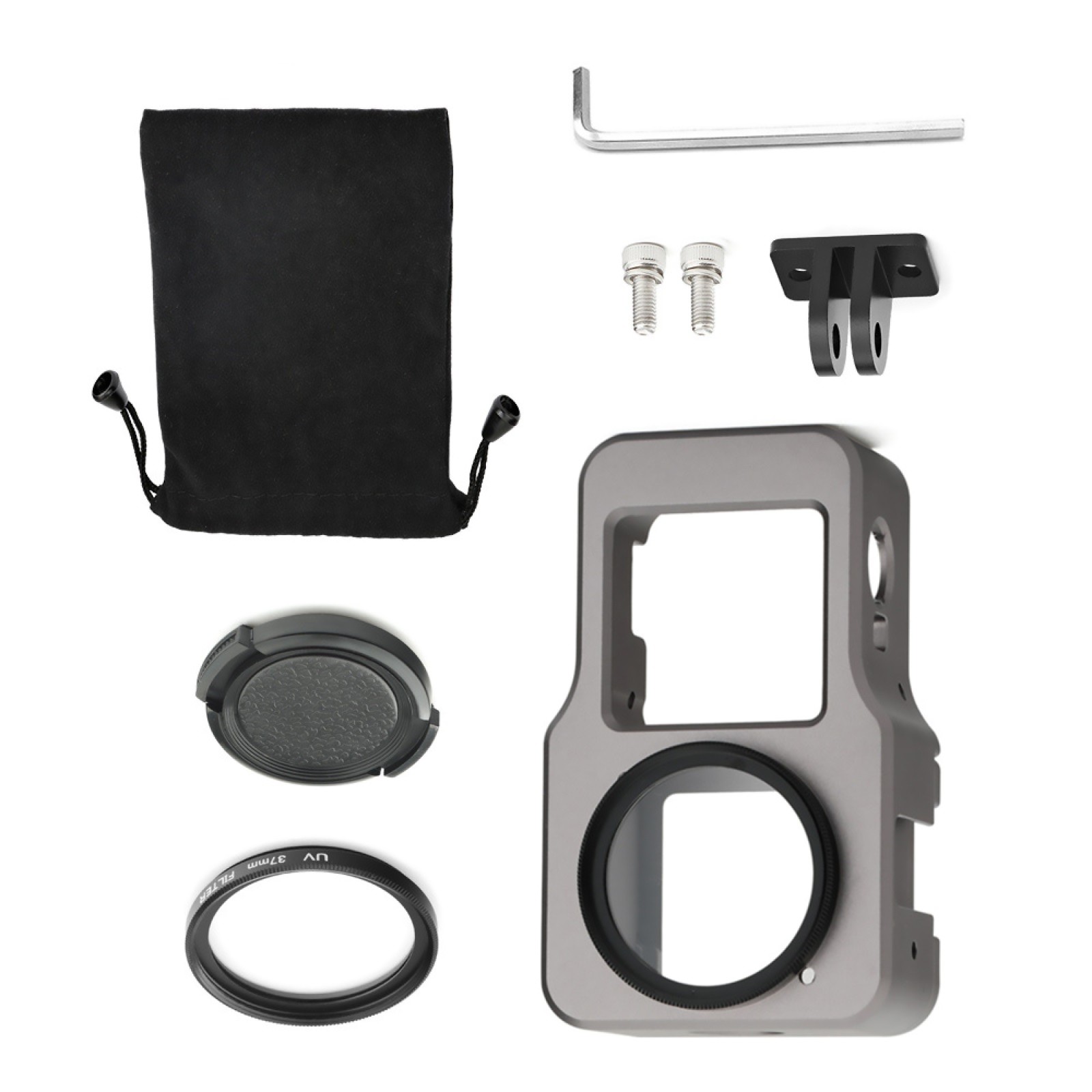 Alloy Frame W/ Lens Cover/Base/Screw/Wrench For DJI Action 2 Camera Replacement